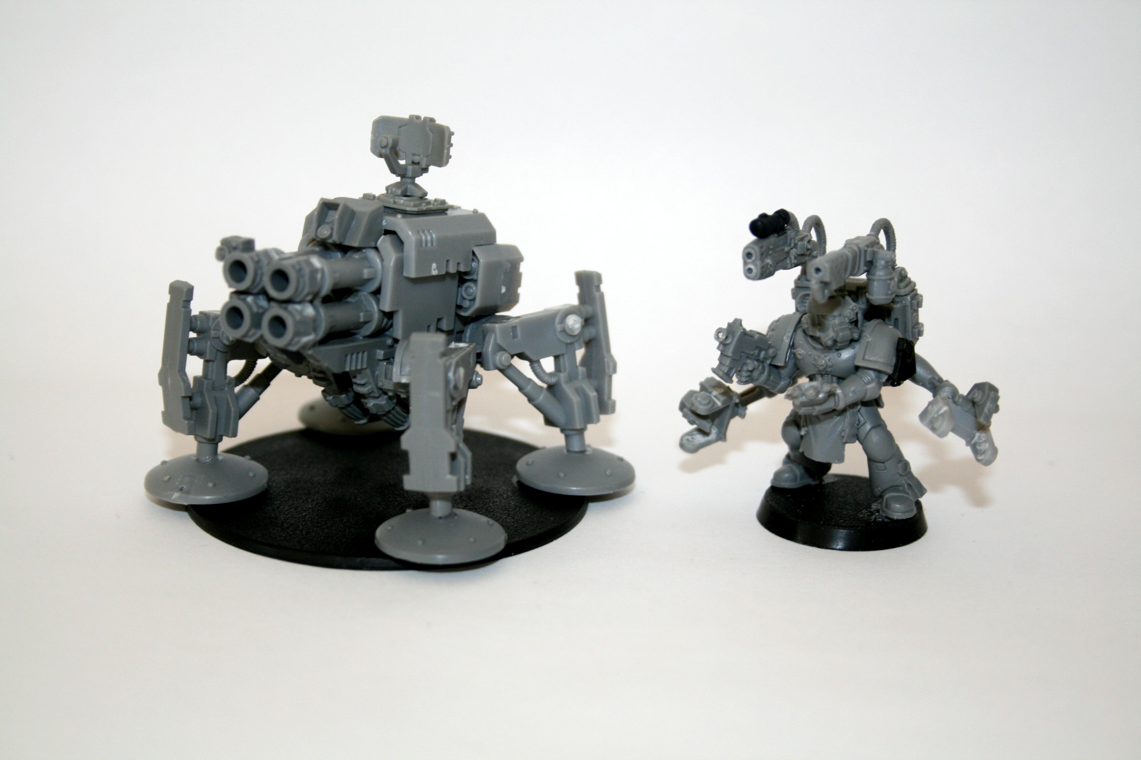 Conversion, Space Marines, Tarantula, Techmarine, Thunderfire, Unpainted, Work In Progress