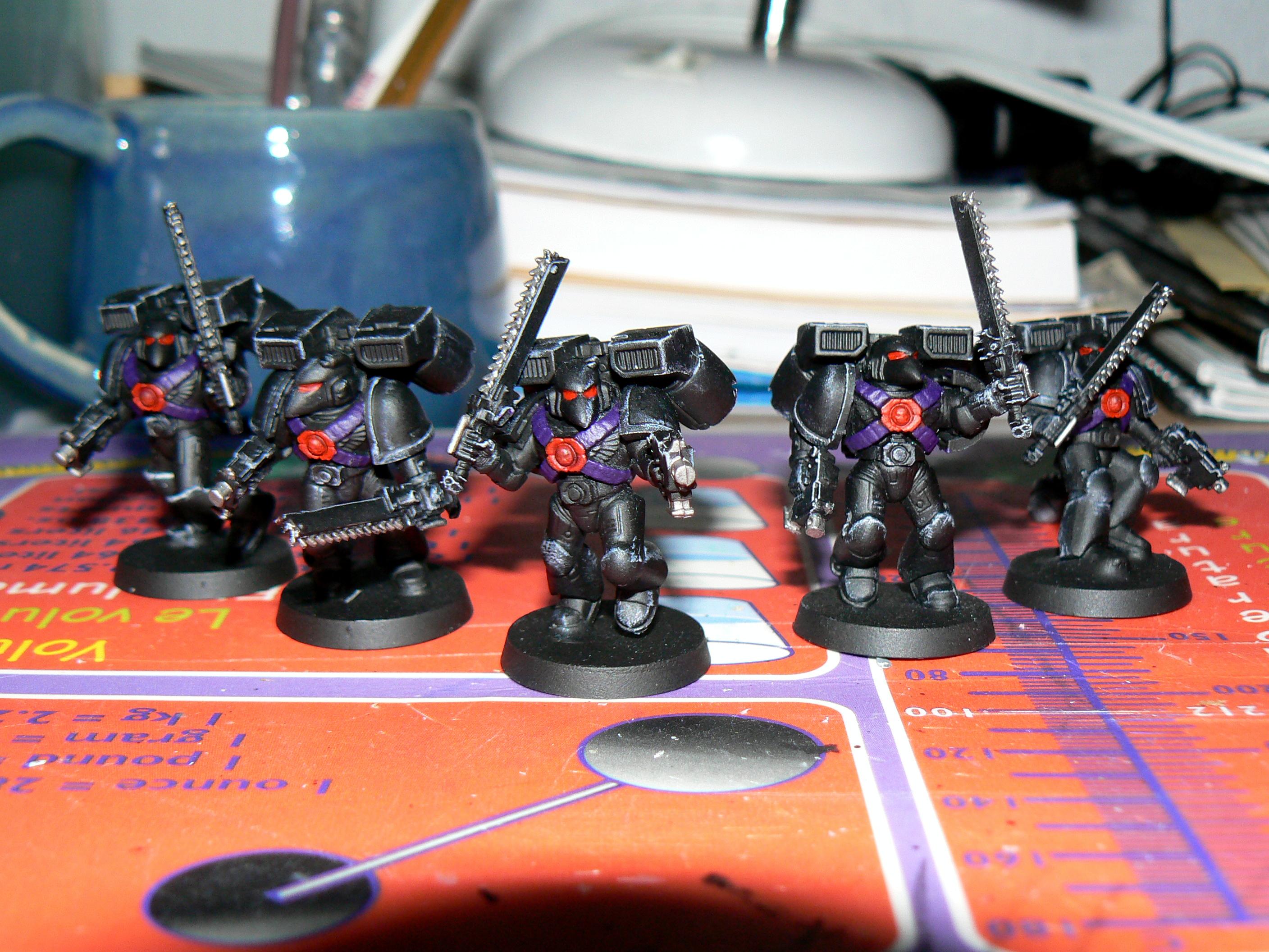 Assault, Black, Chainsword, Dark Angels, Jetpack, Jump, Space Marines, Squad, Successor Chapter