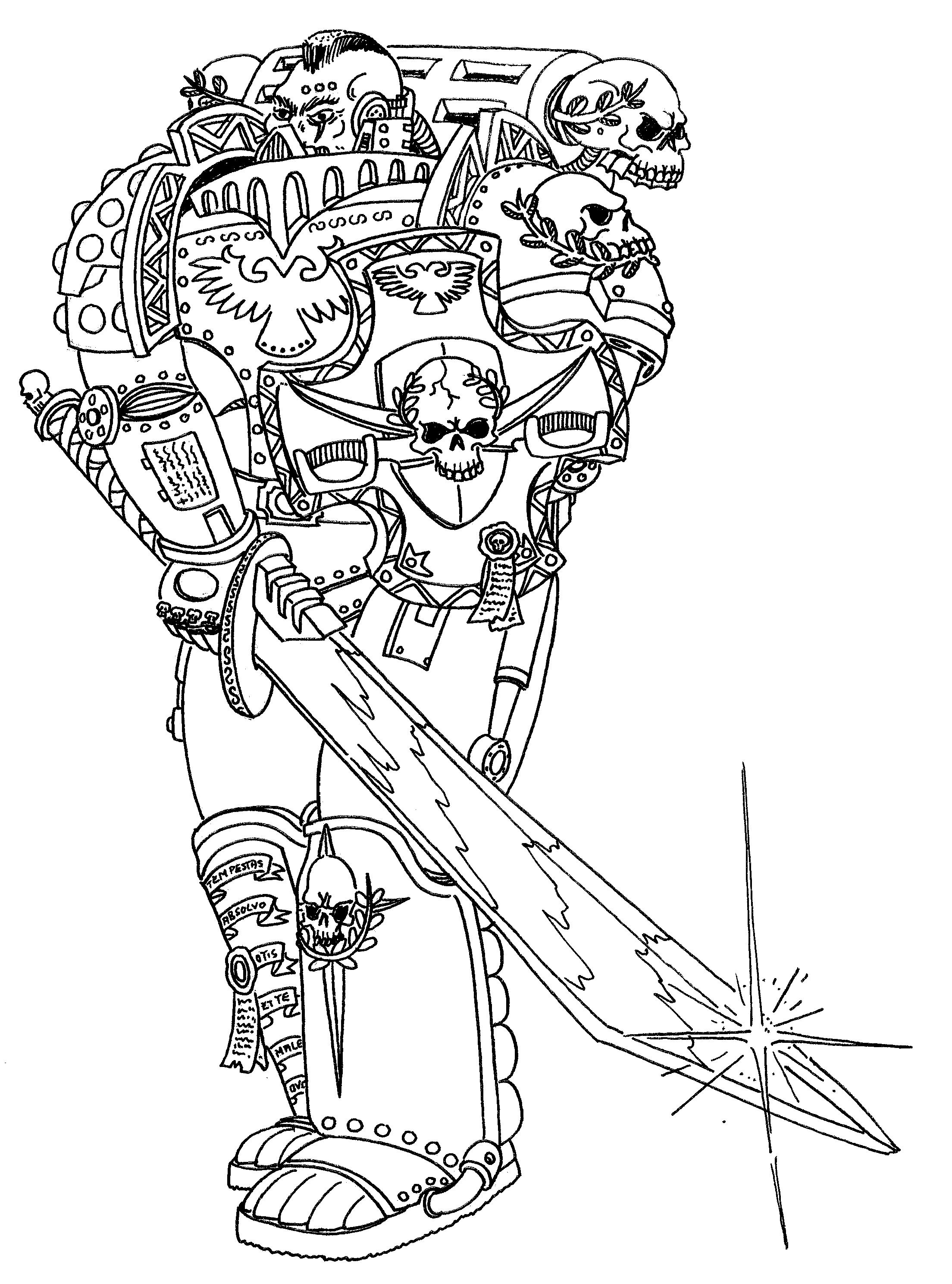 80´s, Artwork, Chaos, Chaos Space Marines, Conversion, Daemons, Drawing, Drawings, First Edition, Old, Old Style, School, Space Marines, Style