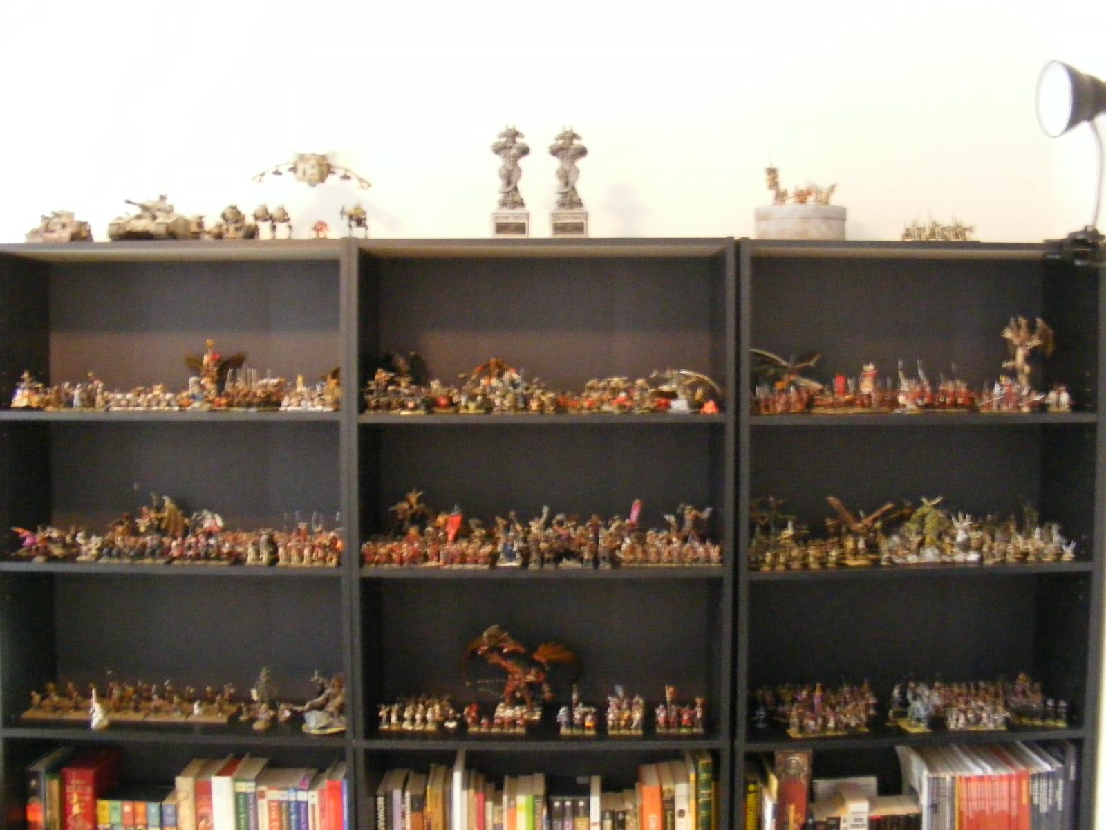 My shelves.  I have since added another on the end.  Still not enough room