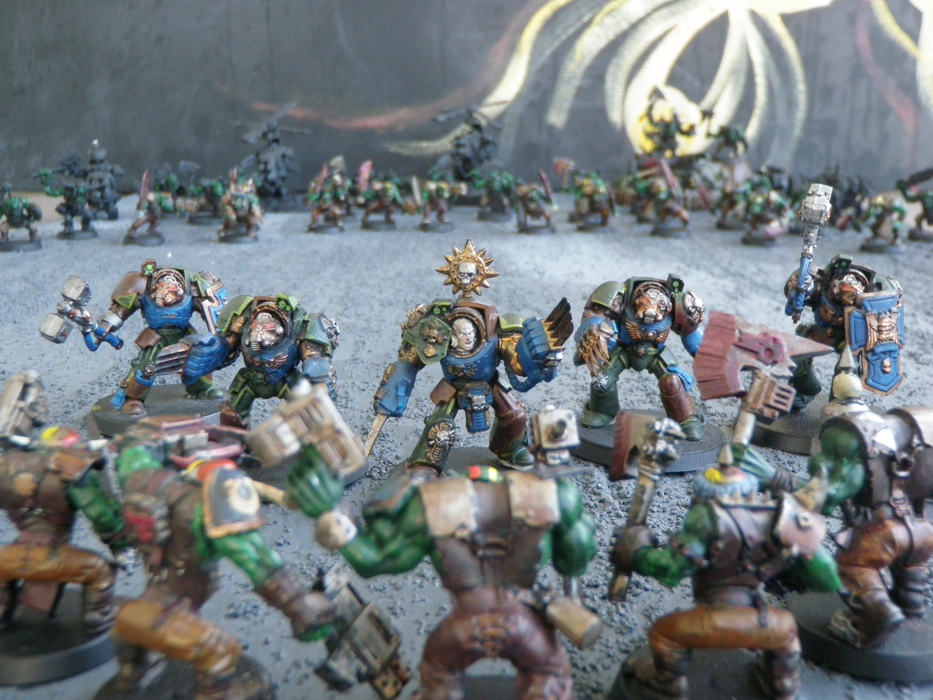 Assault Terminators, Battle, Camouflage, Orks, Space Marines, Warhammer 40,000