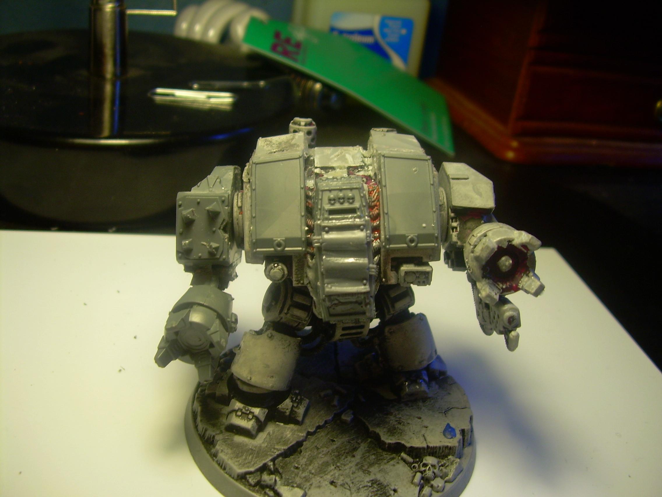 old 3rd edition first of the plastic drednaughts. Looked totally different but stripped the paint and made the right CCW