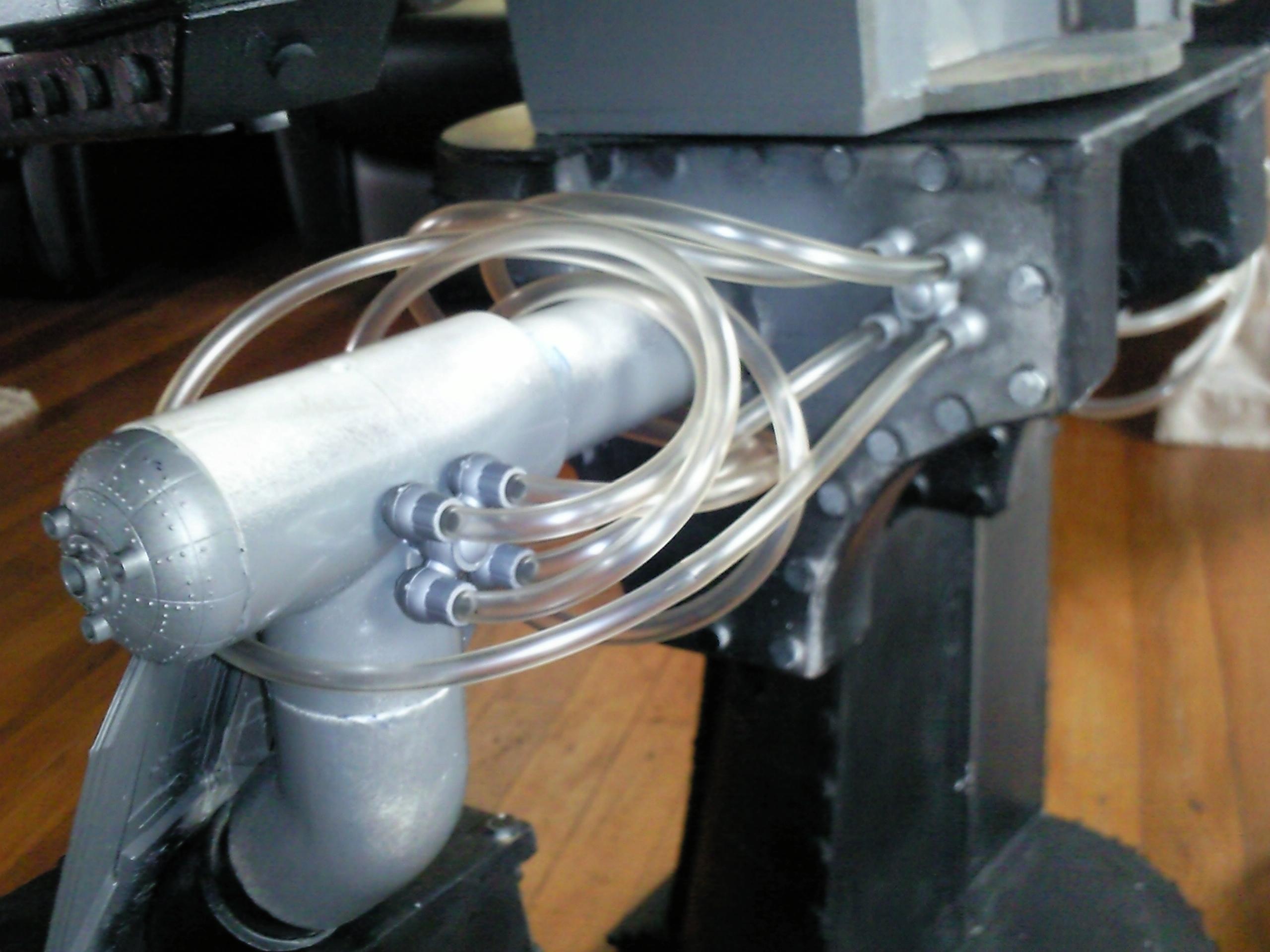 I will have different coloured liquids in each cable as it's painted