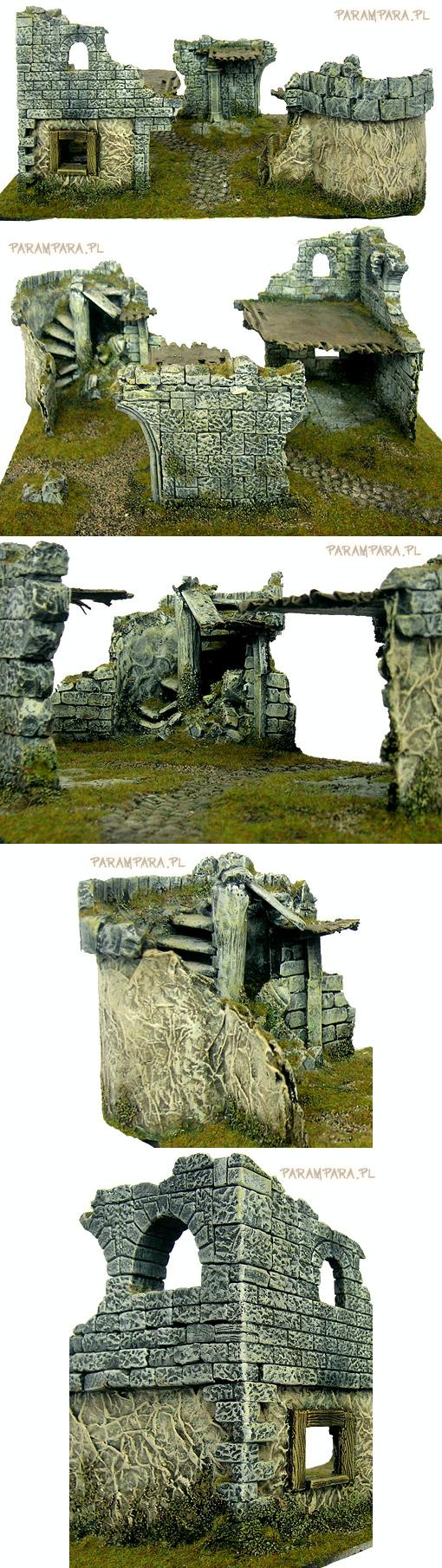 Buildings, Damaged, House, Mordheim, Ruined, Ruins, Stairs, Terrain, Walls, Warhammer Fantasy