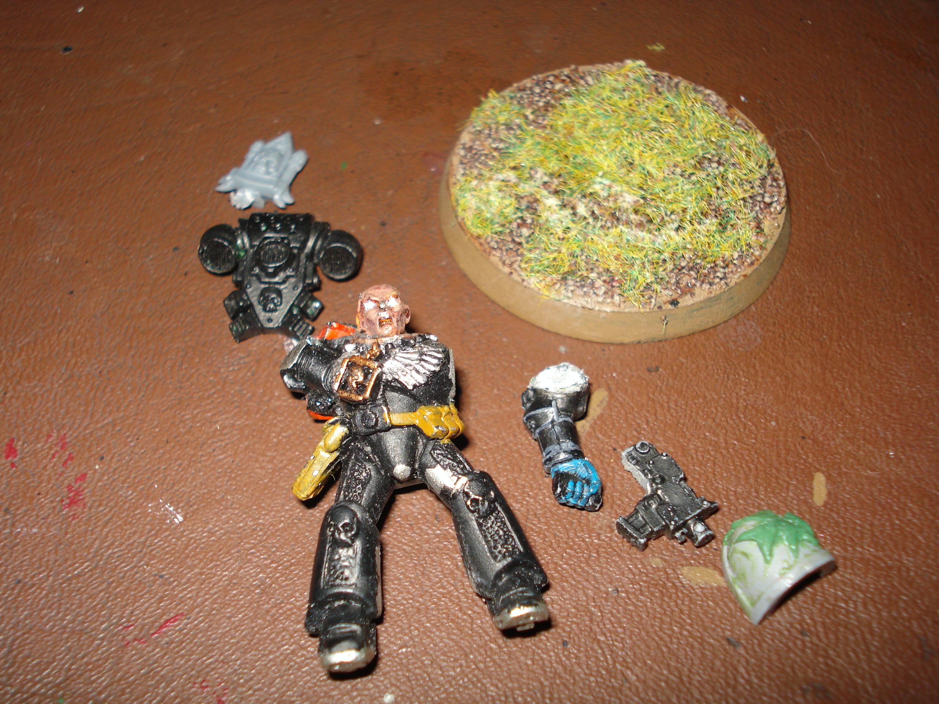 An objective i was thinking of... need to "blow off" the leg and then make it look like he's raising the gun to shoot the apporaching enemy