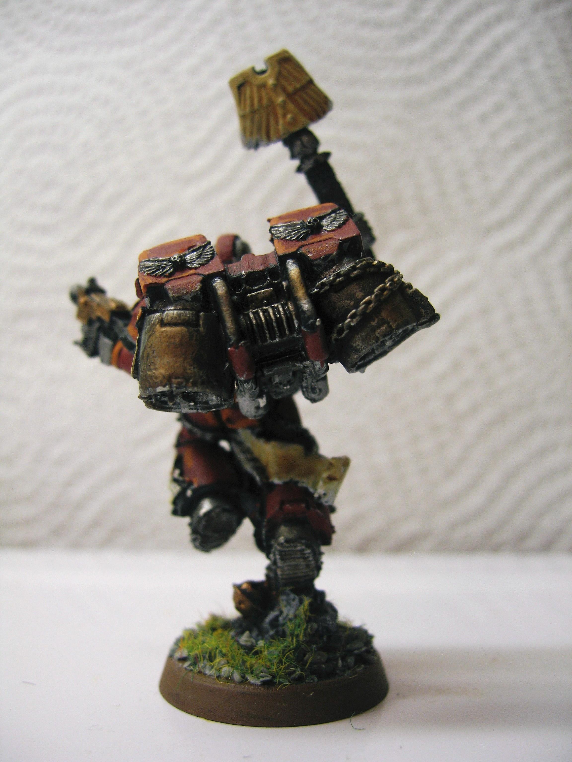 Chaplain, Dawn Knights, Models, Painted, Red, Space Marines, Warhammer 40,000