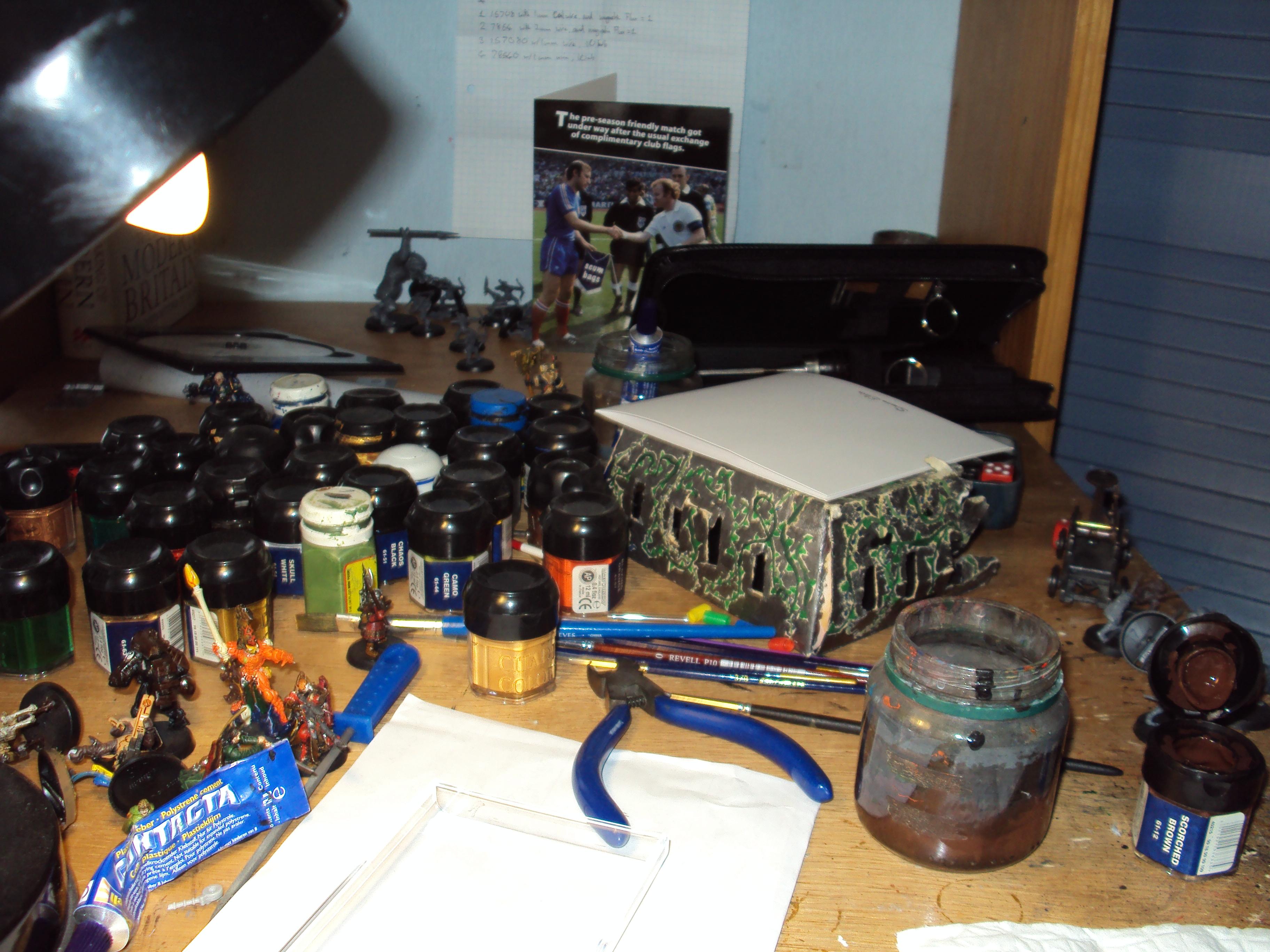 Hobby Area, Cluttered I know, but it serves its purpose