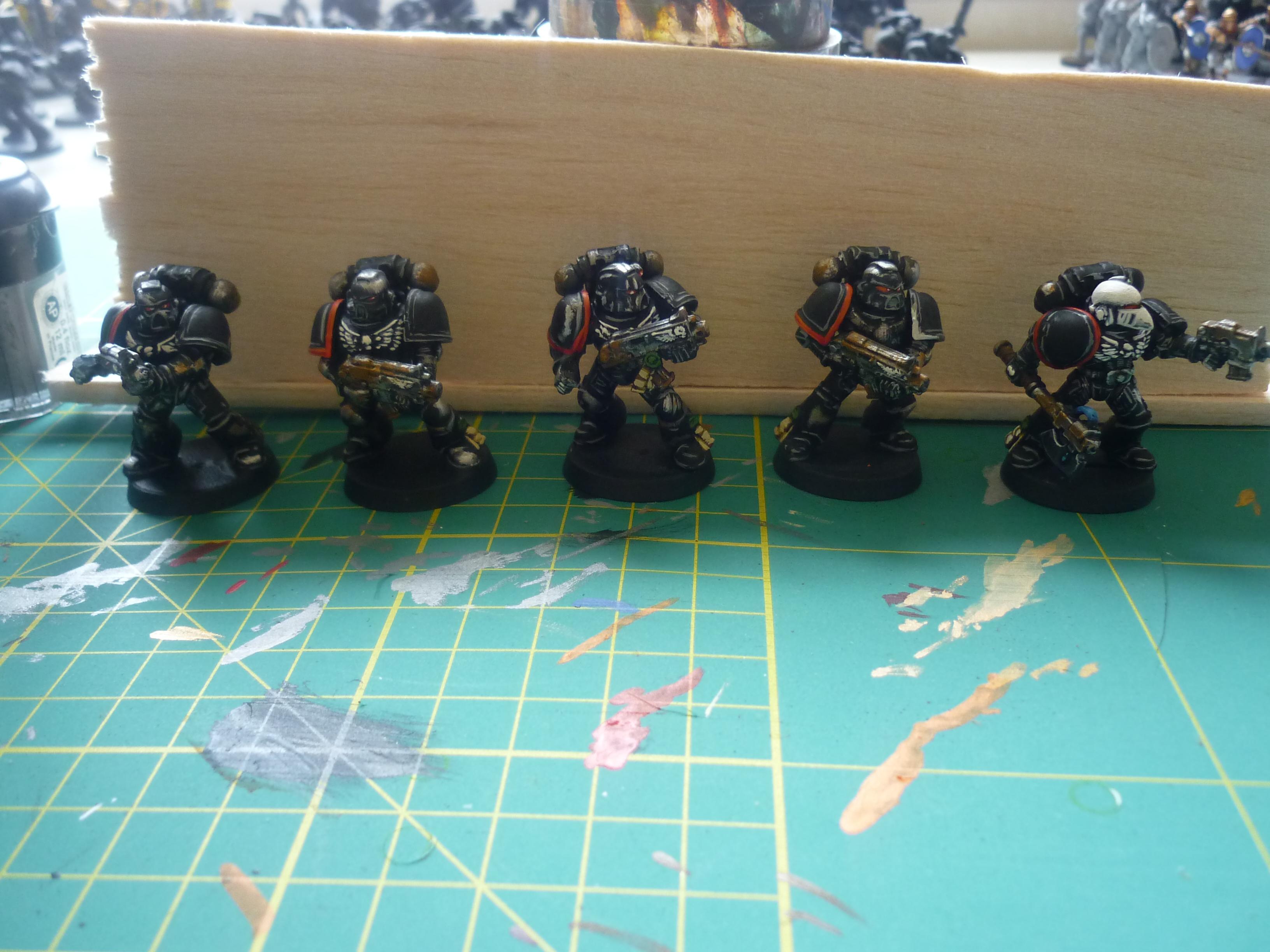 Games Workshop, Painted, Raven Guard, Space Marines, Squad, Tactical, Warhammer 40,000, Work In Progress