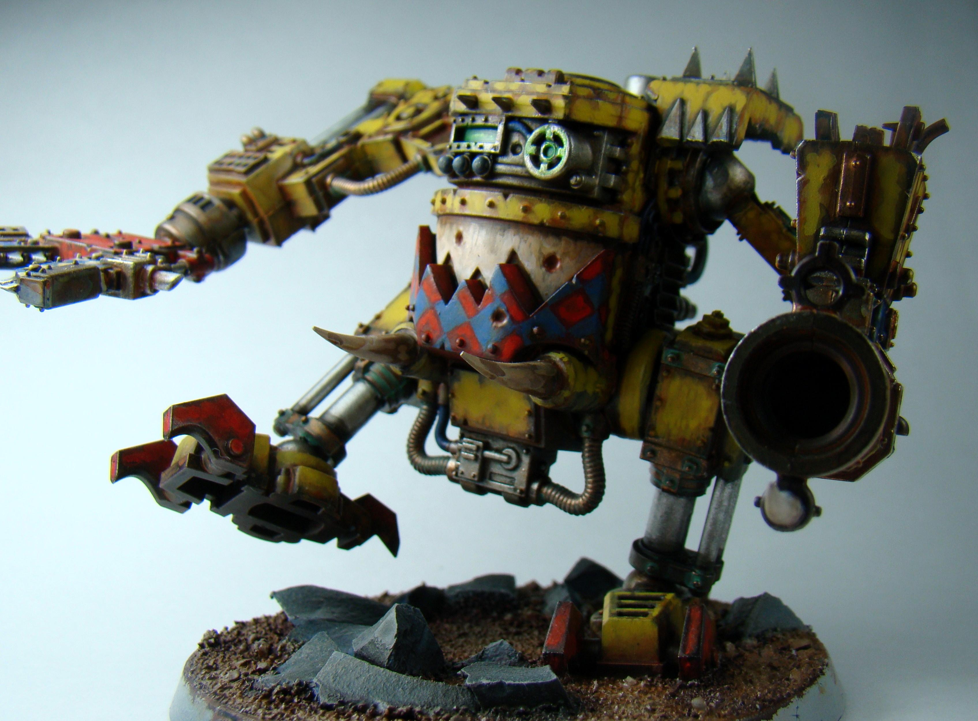 Dreadnought, Killa Kan, Orks, Sand Base, Yellow
