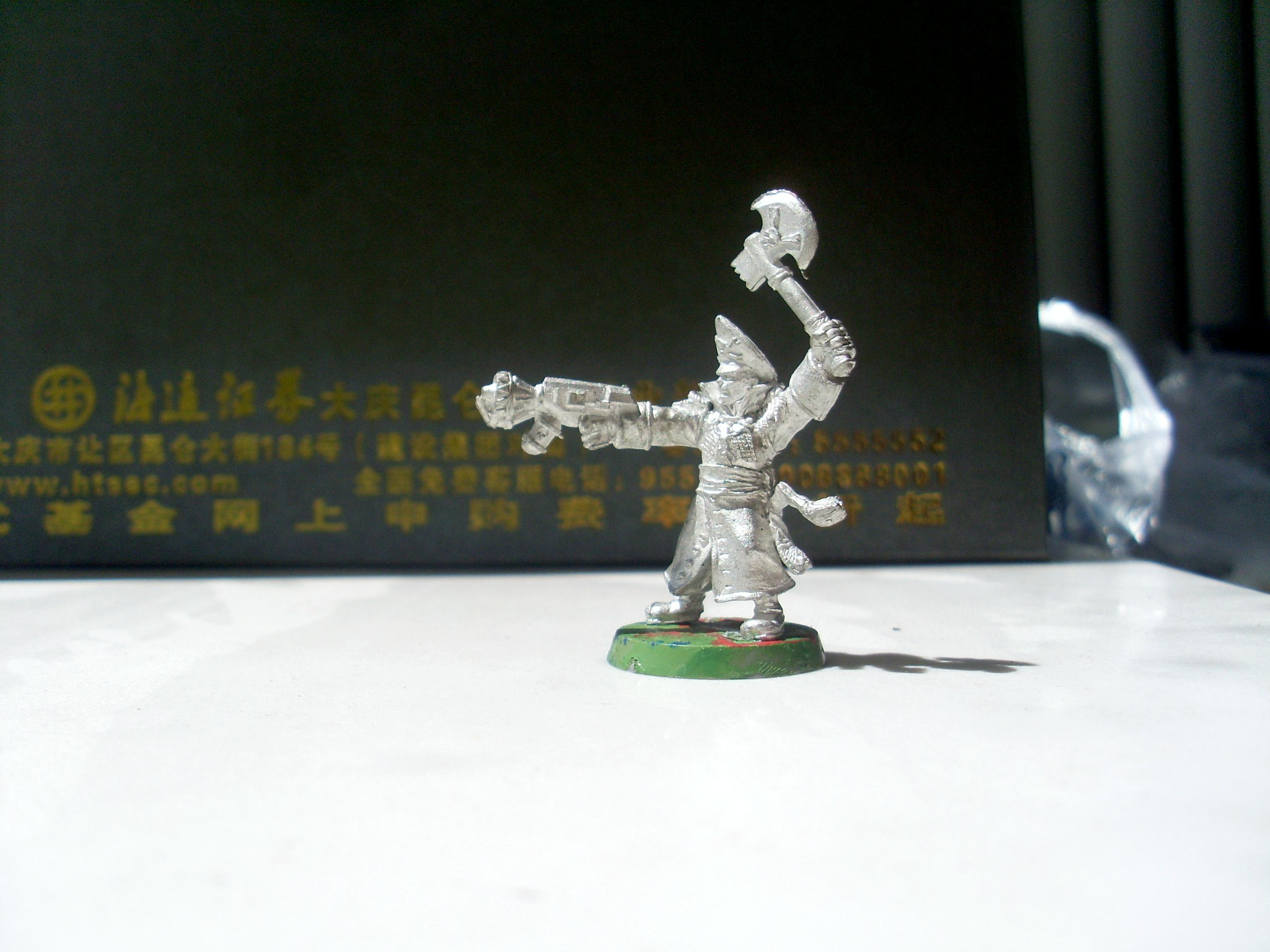 Commissar, Hand Flamer, Imperial Guard, Mint, Old, Rare, Unpainted, Warhammer 40,000
