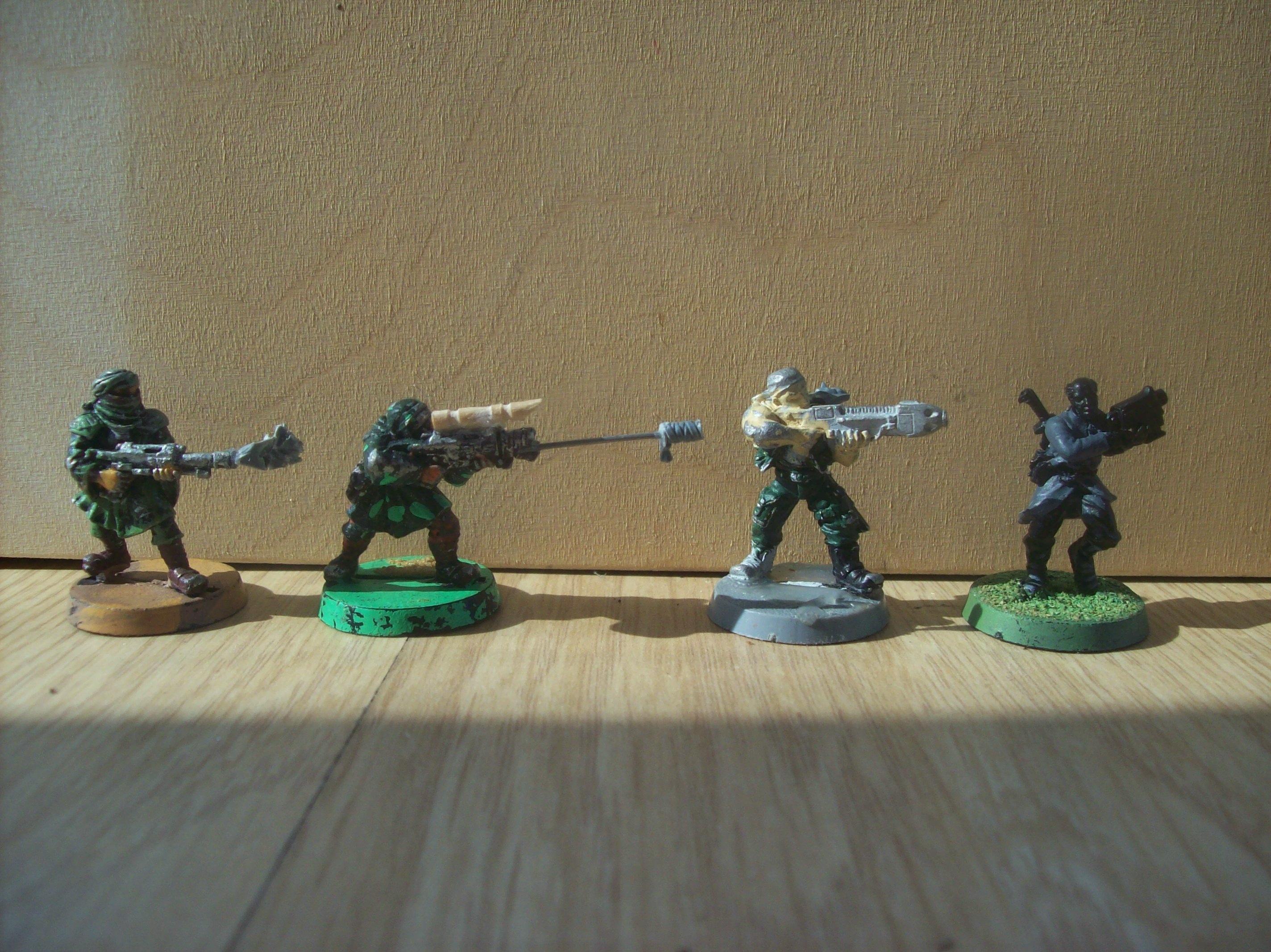 Imperial Guard, A few more of the survivors, - converted, but brought 2nd hand so the poor painting is not mine (thank God)