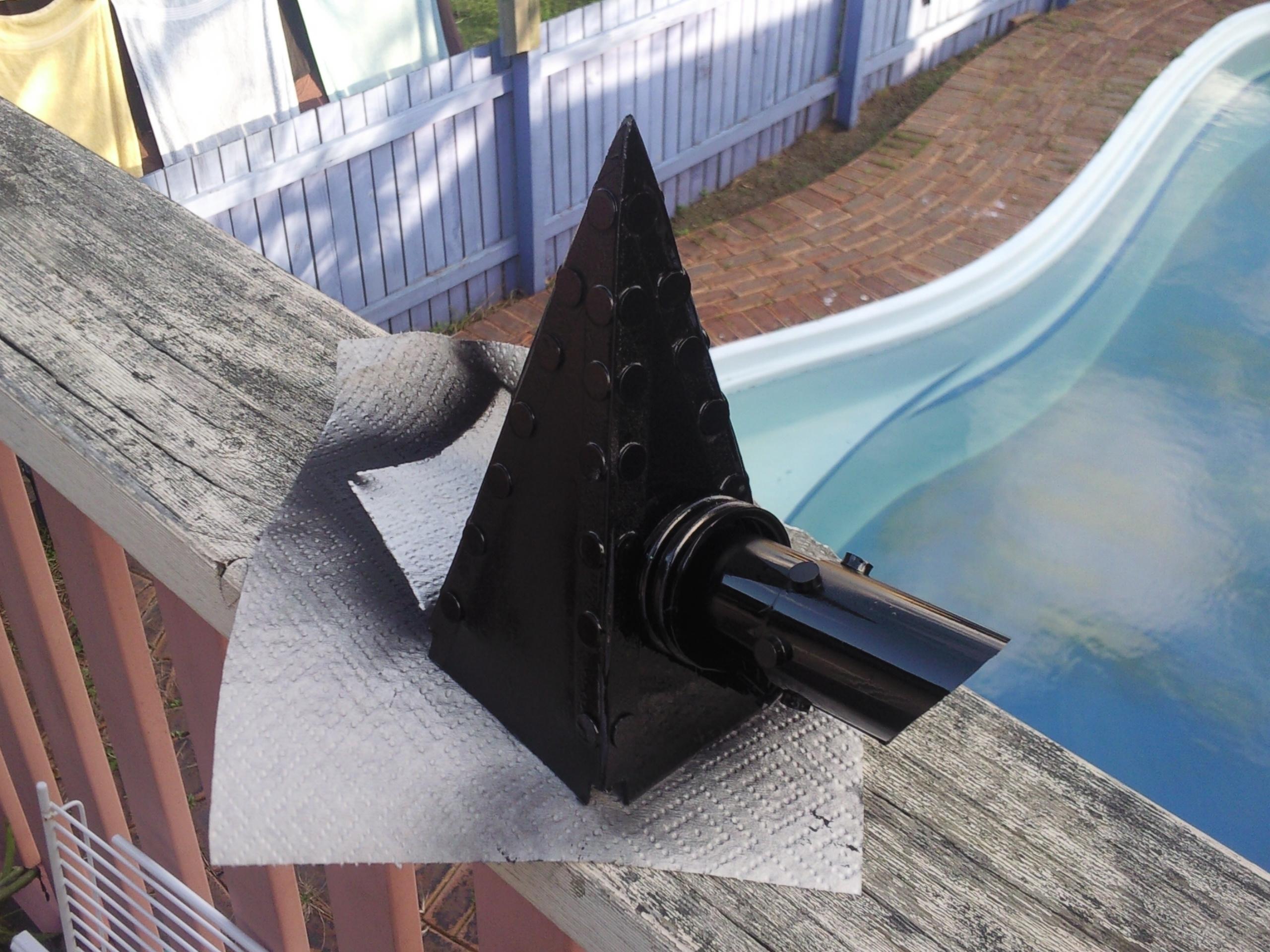 A bit of dremel work, some cutting, and voila! A Volcano in a Barrel!