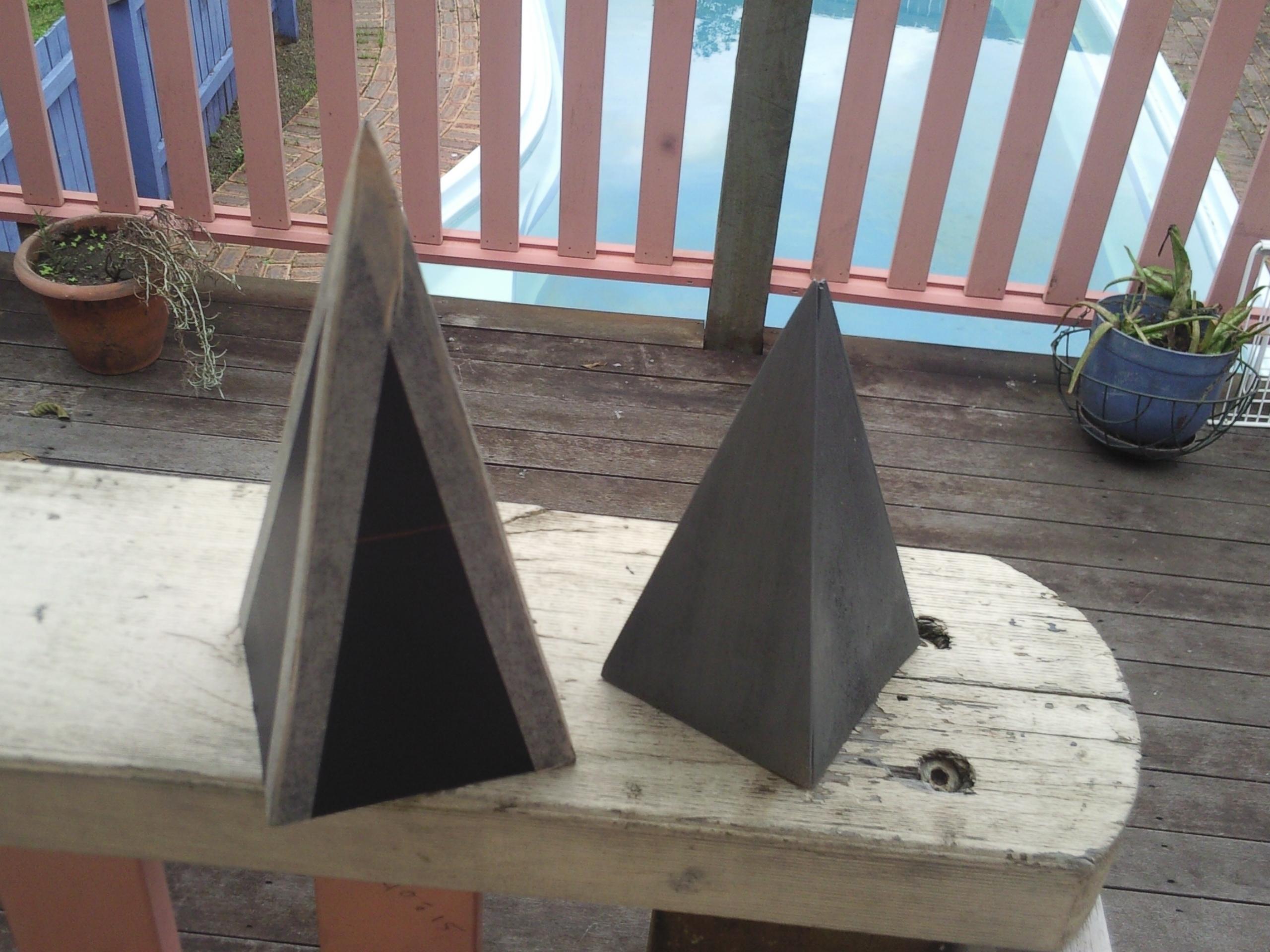 The original grey balsa, and new cardstock