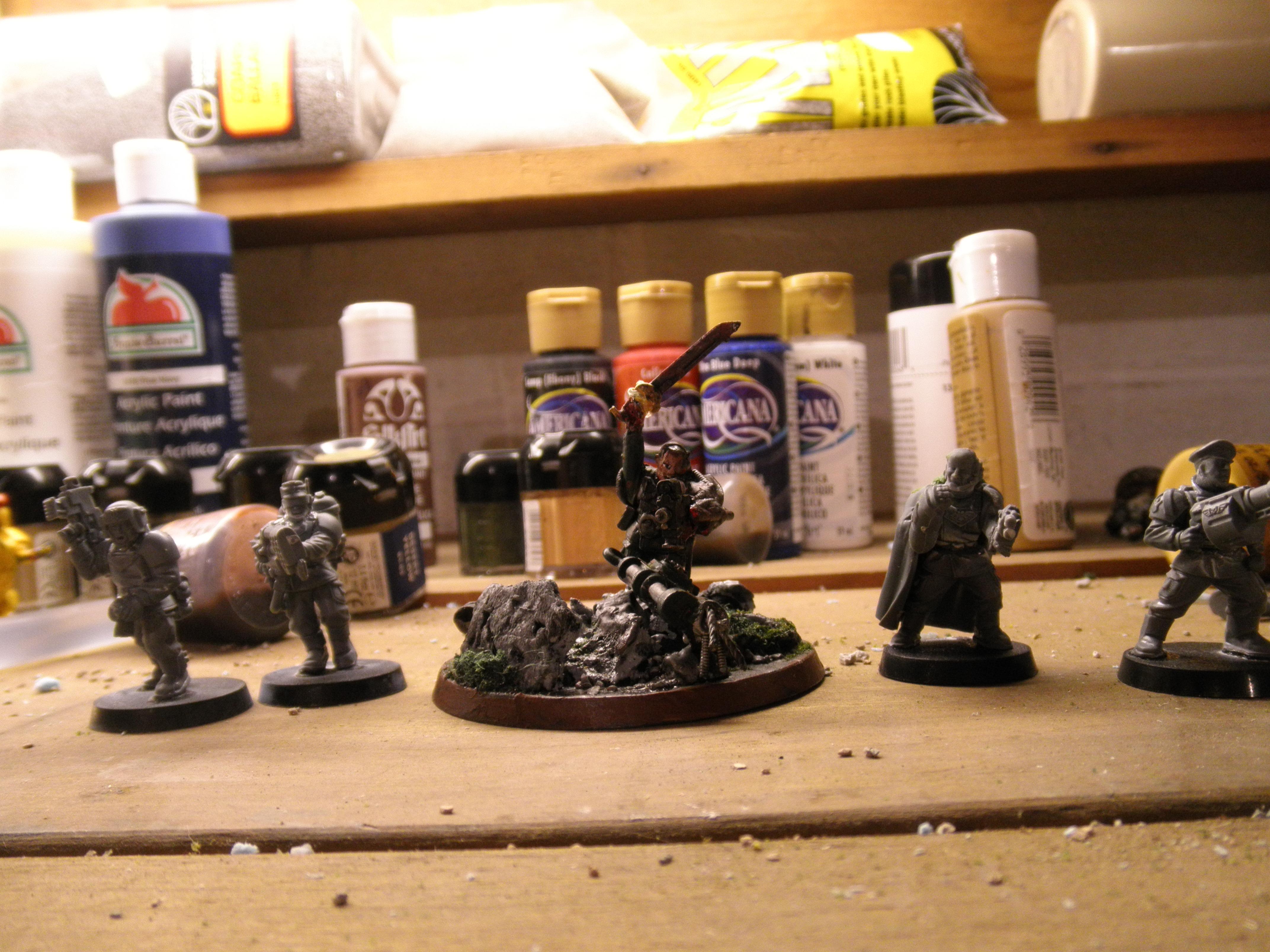 comand squad two are nearly scratch built ( the large one, General Brockway, and the one with the cape and power fist )