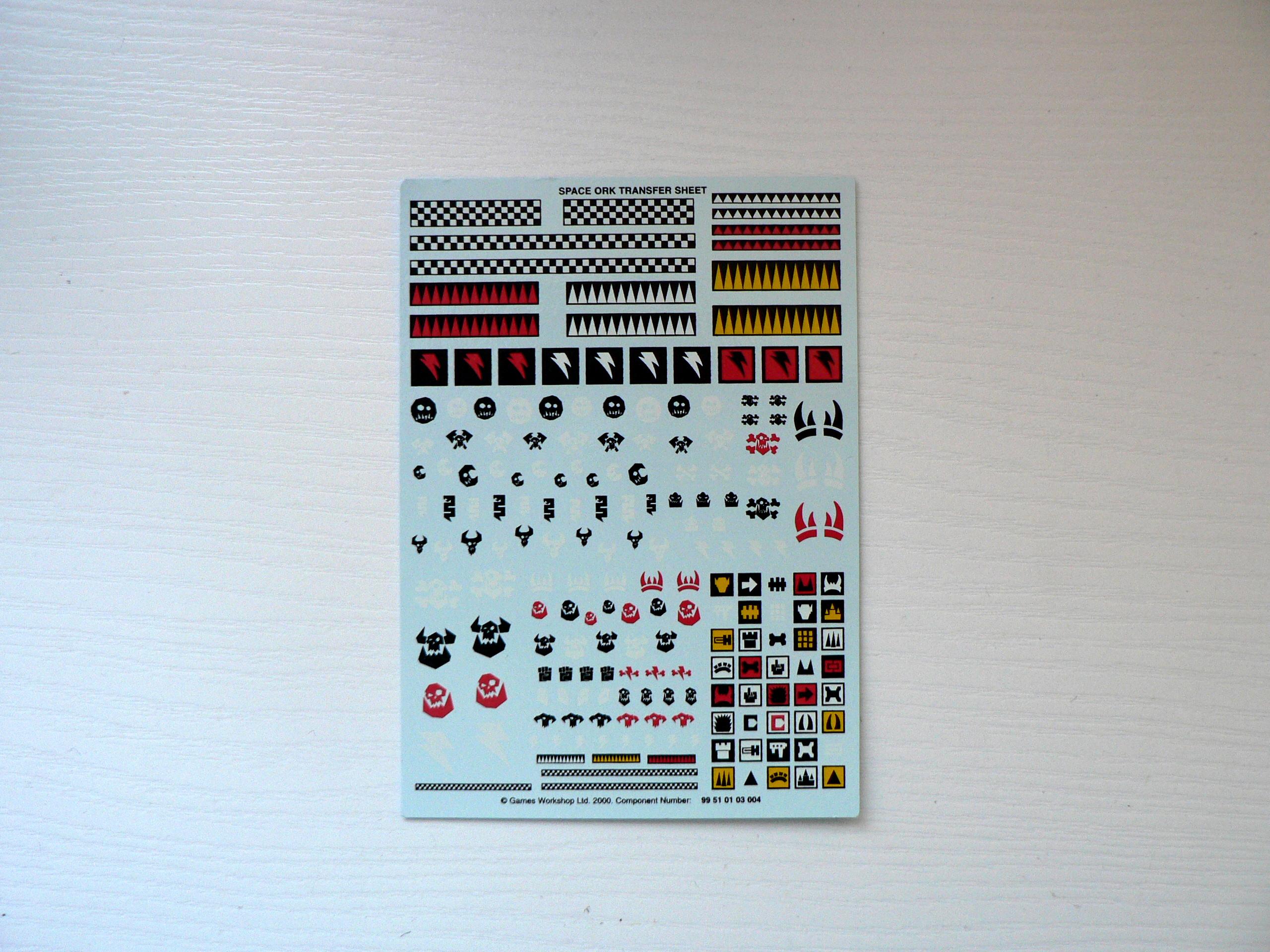 Orks, Transfer, Transfer Sheet