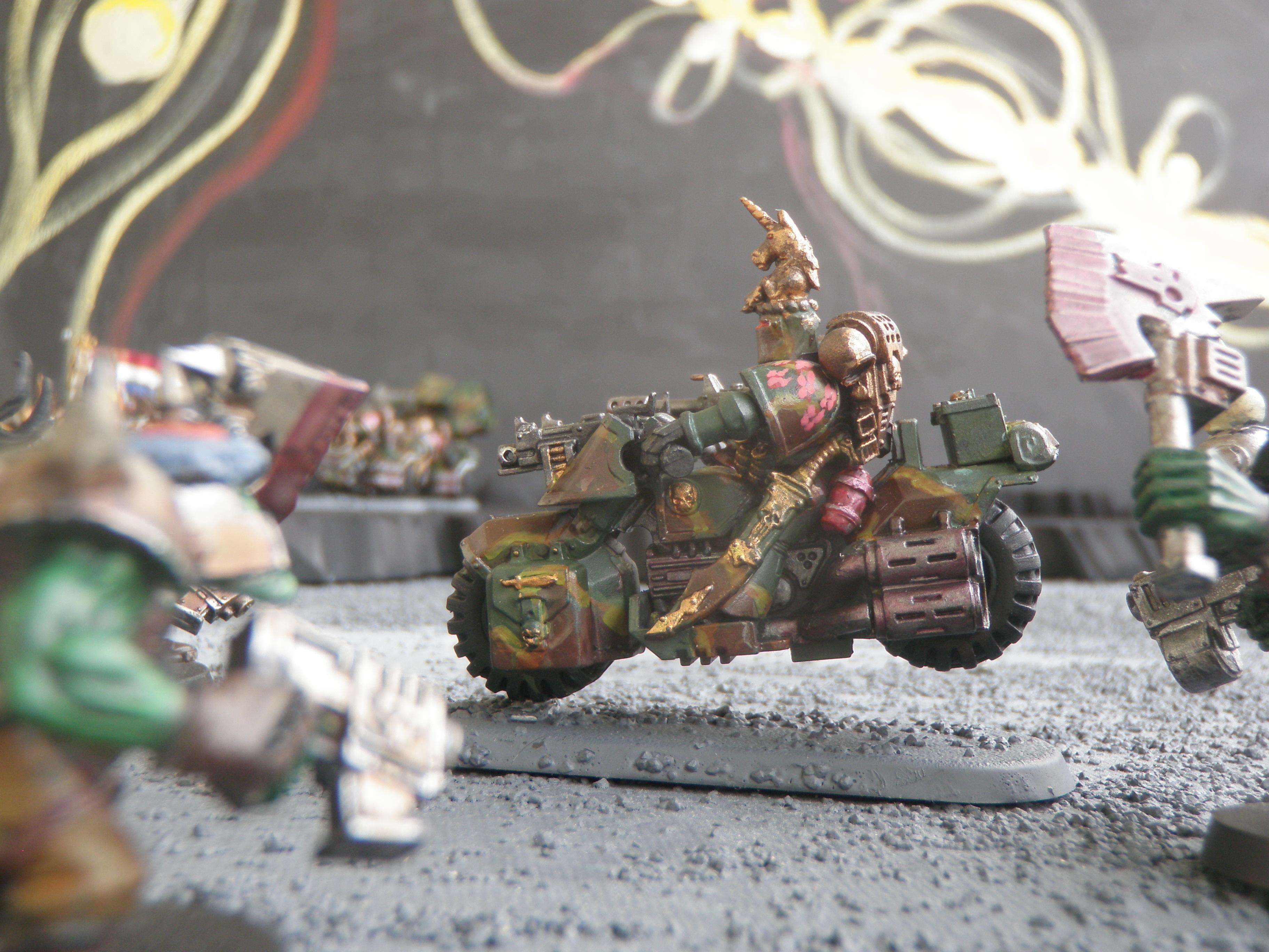 Bike, Camouflage, Flamer, Space Marines