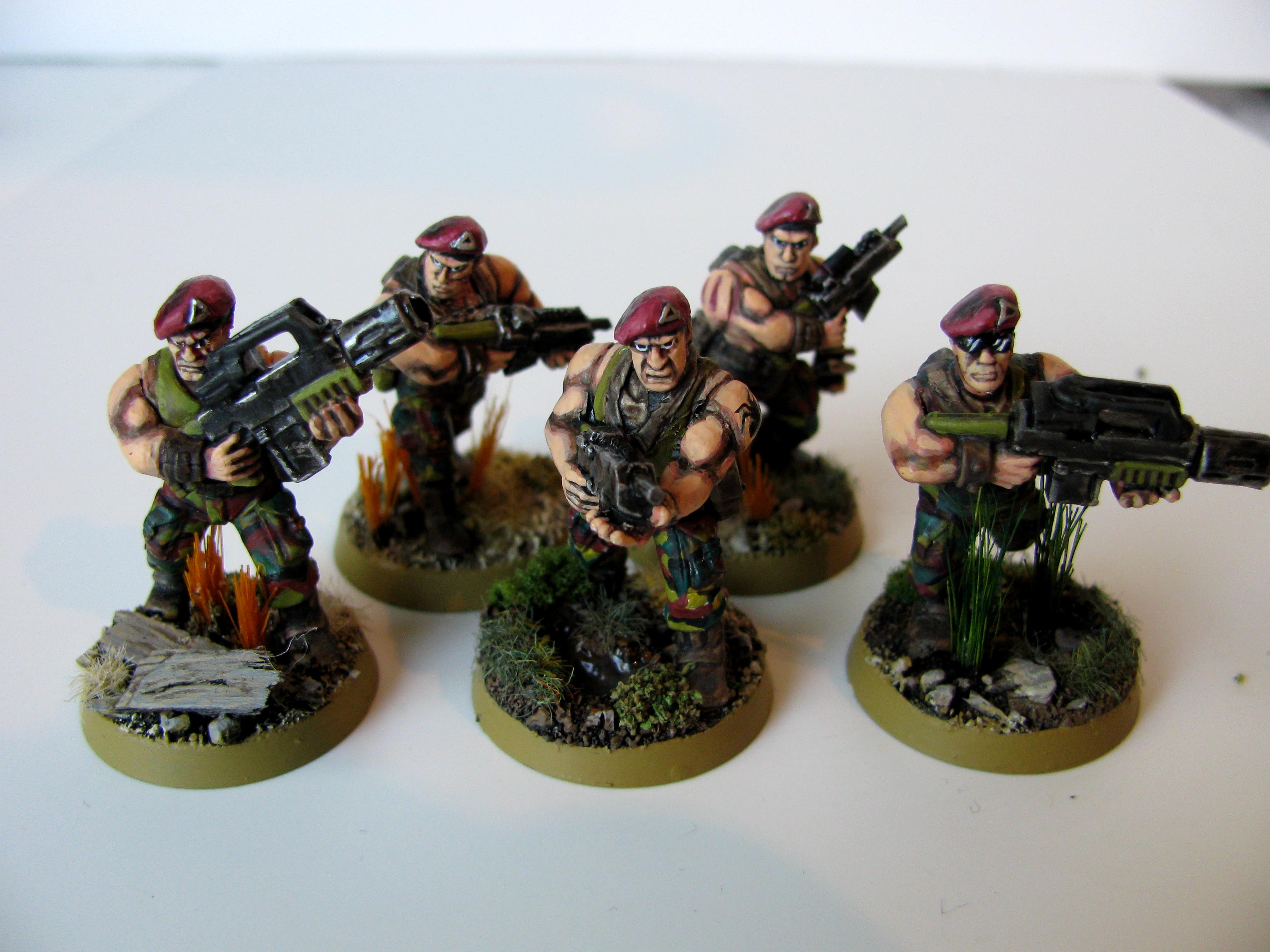 3rd, Belgium, Camouflage, Catachan Jungle Fighters, Catachans, Conversion, Darkon, Imperial Guard, Meltagun, Squad, Veteran, Warhammer 40,000, Work In Progress