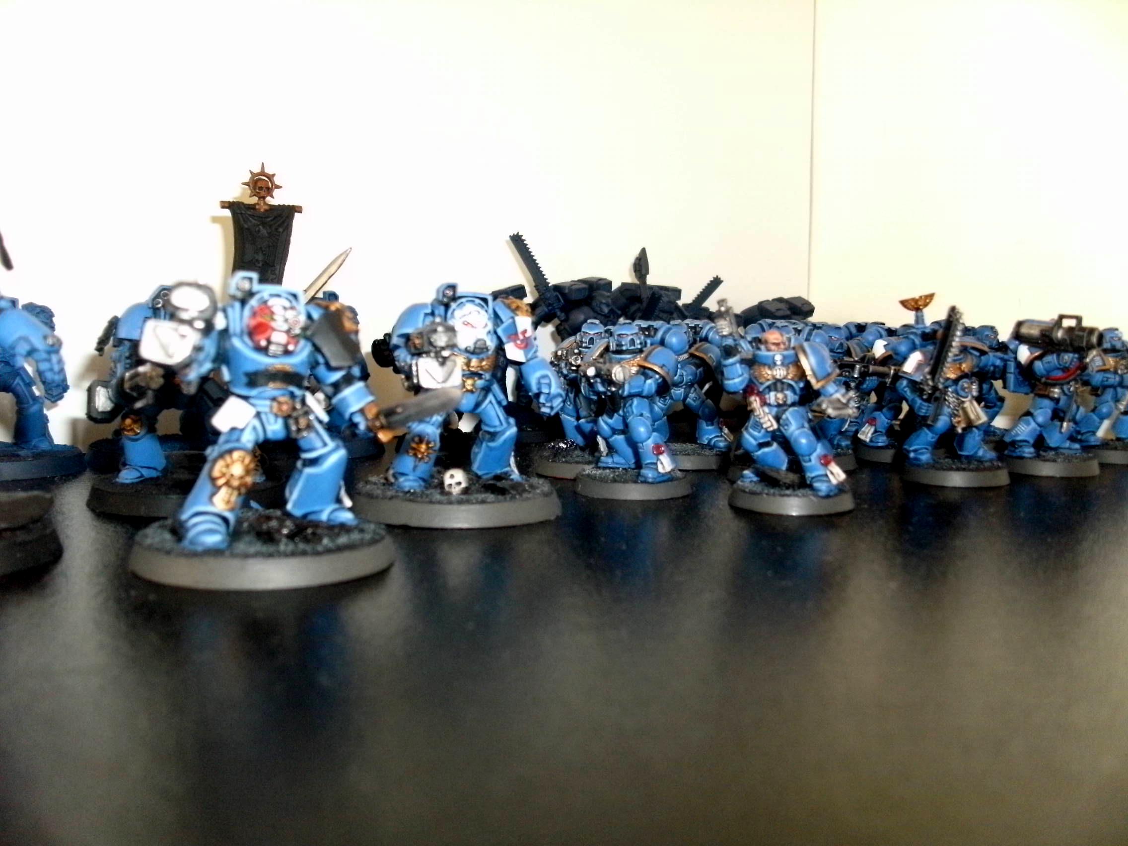 Light Blue, Smurfs, Space Marines, Tactical Squad, Terminator Armor, Ultramarines, Well Painted