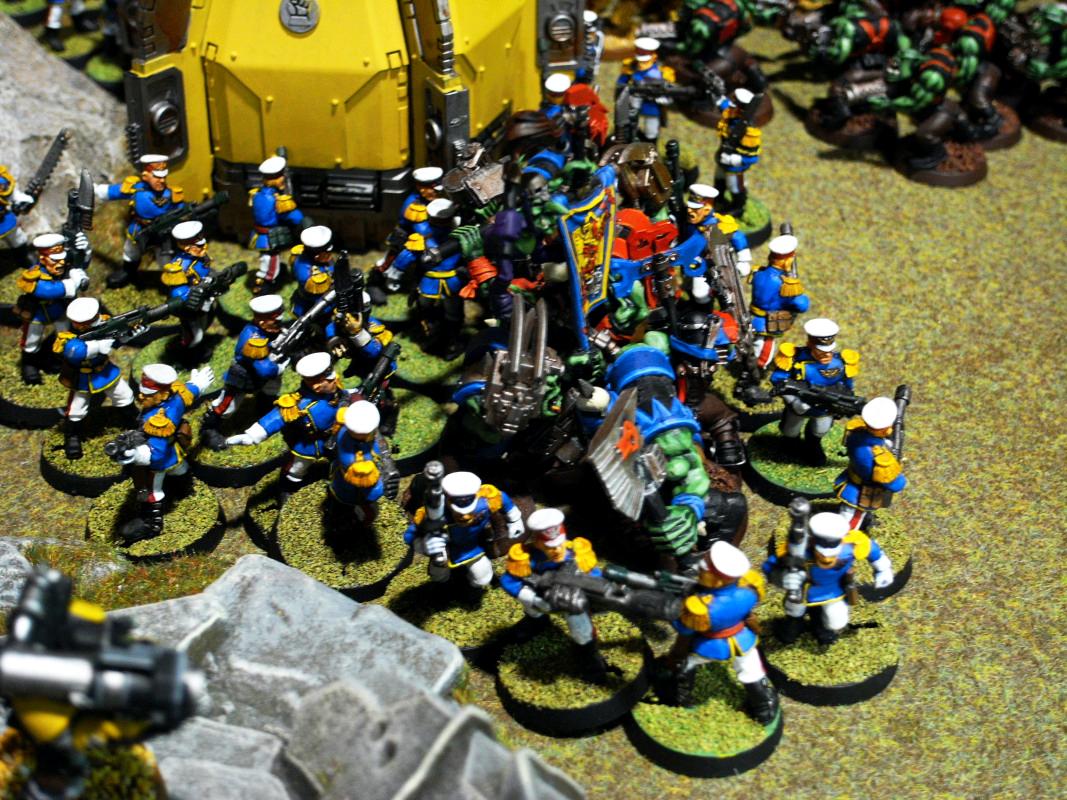Battle, Imperial Guard, Mordian, Orks