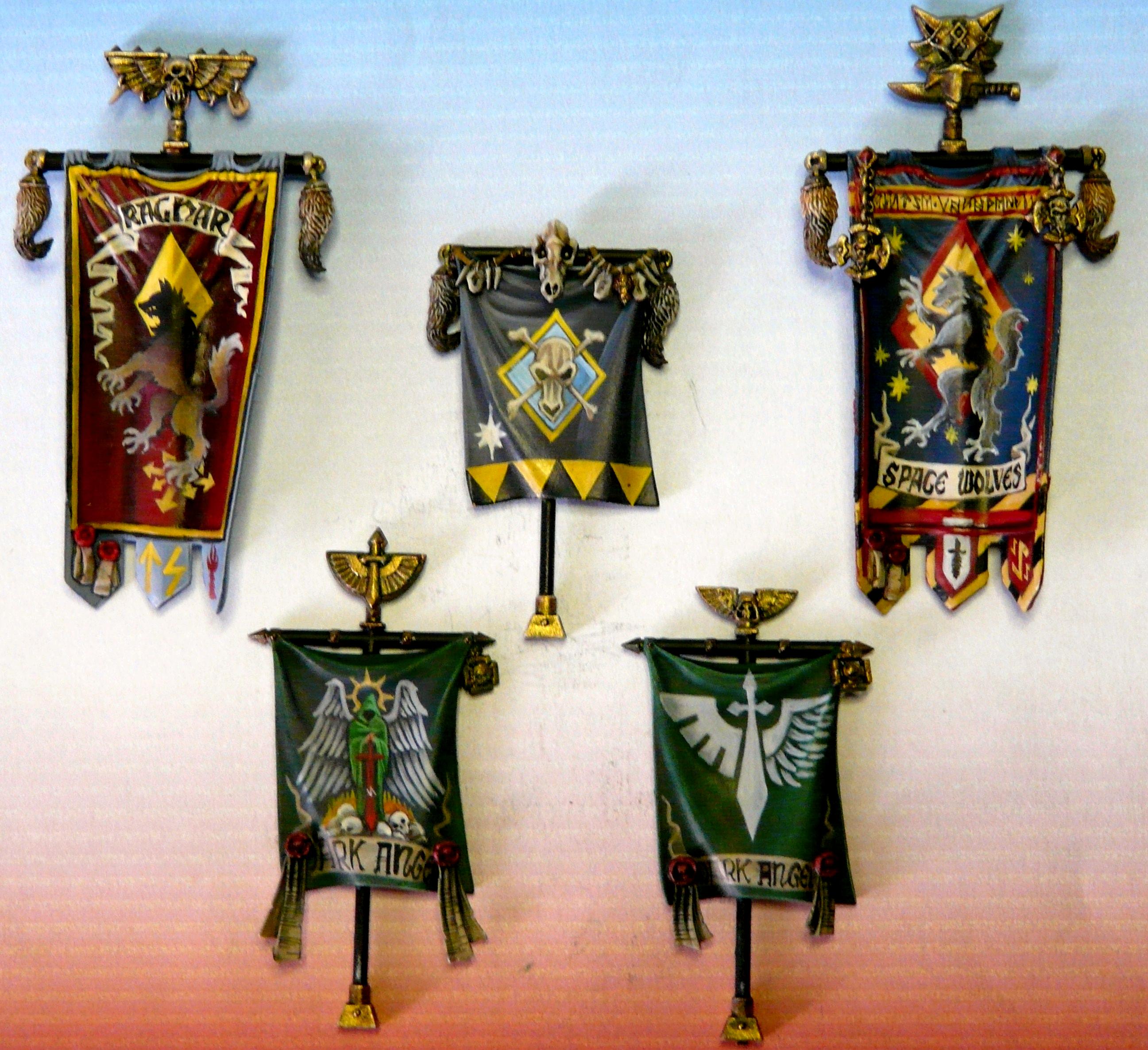 Banner, Dark Angels, Freehand, Space Marines, Space Wolves