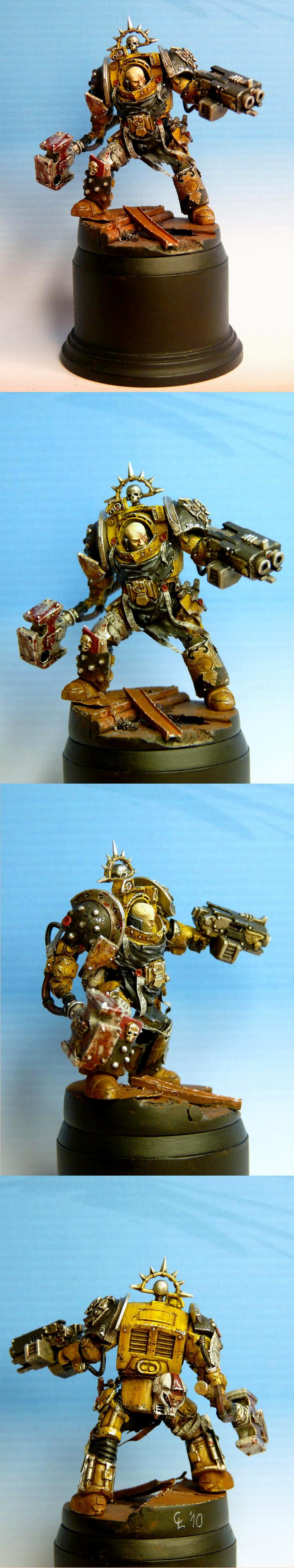 Adeptus Astartes, Awesome, Captain, Imperial Fists, Space Marines, Terminator Armor, Terminator Commander, True Scale