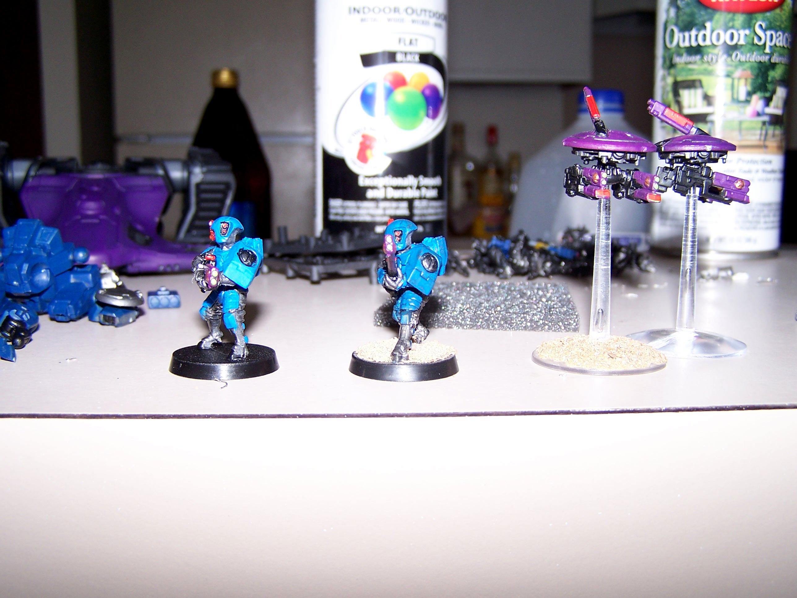Covenant, Halo, Shoddy Paint Job, Tau, Tau Empire, Themed Army, Work In Progress