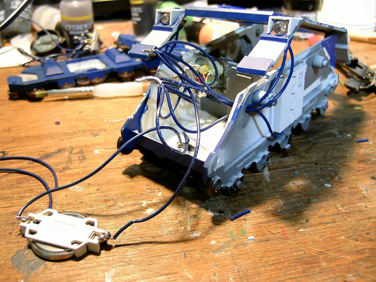 LED, Lighting, Rhino, Space Marines, Ultramarines, Warhammer 40,000, Work In Progress