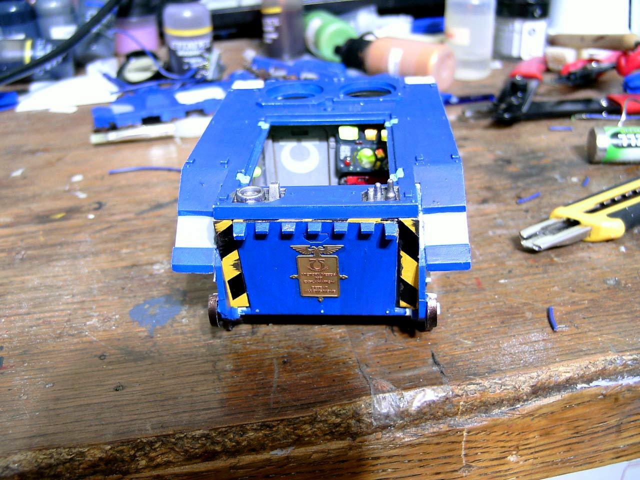 LED, Lighting, Rhino, Space Marines, Ultramarines, Warhammer 40,000, Work In Progress