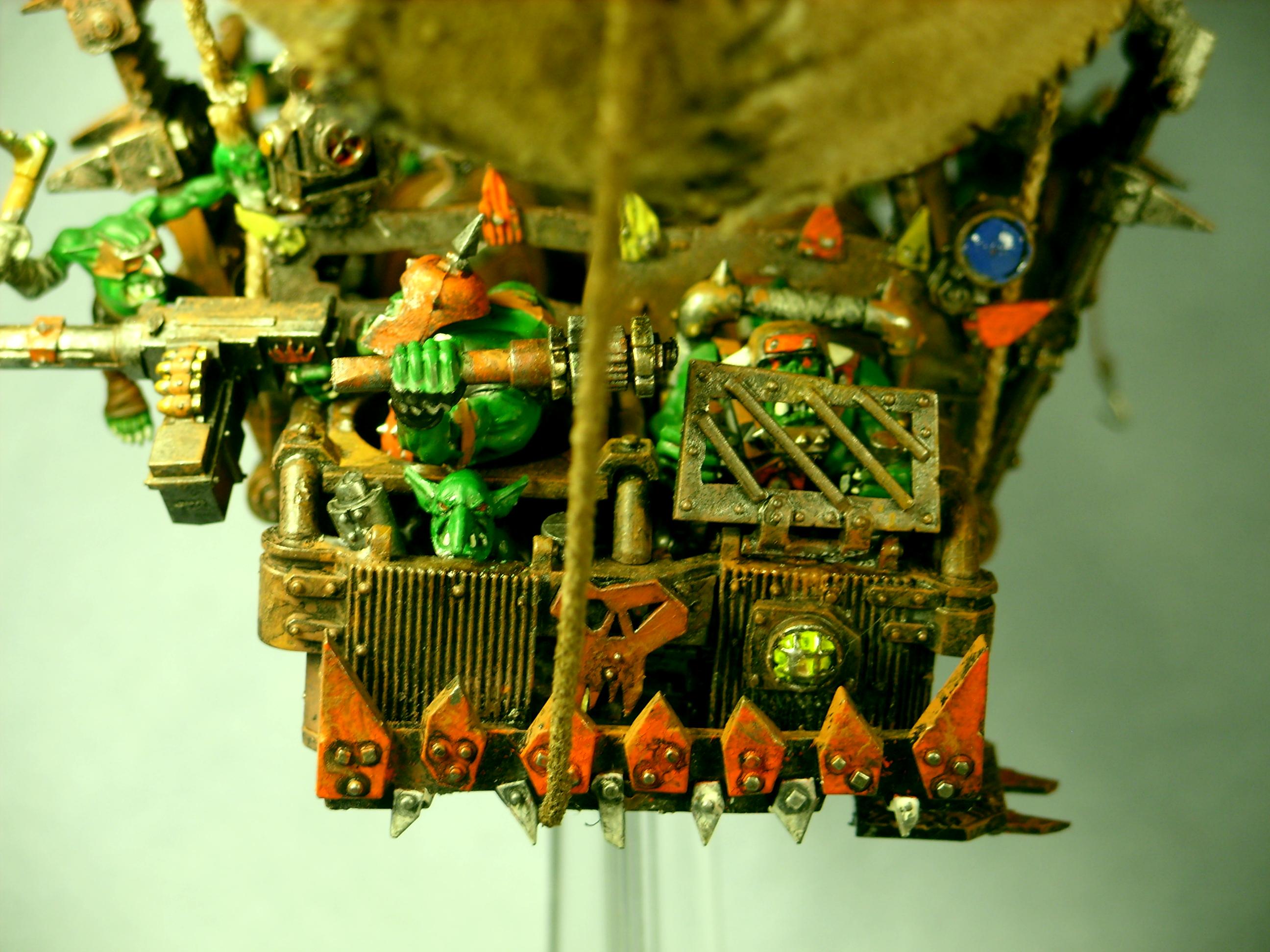 Airship, Blimp, Flying, Orcs, Orks