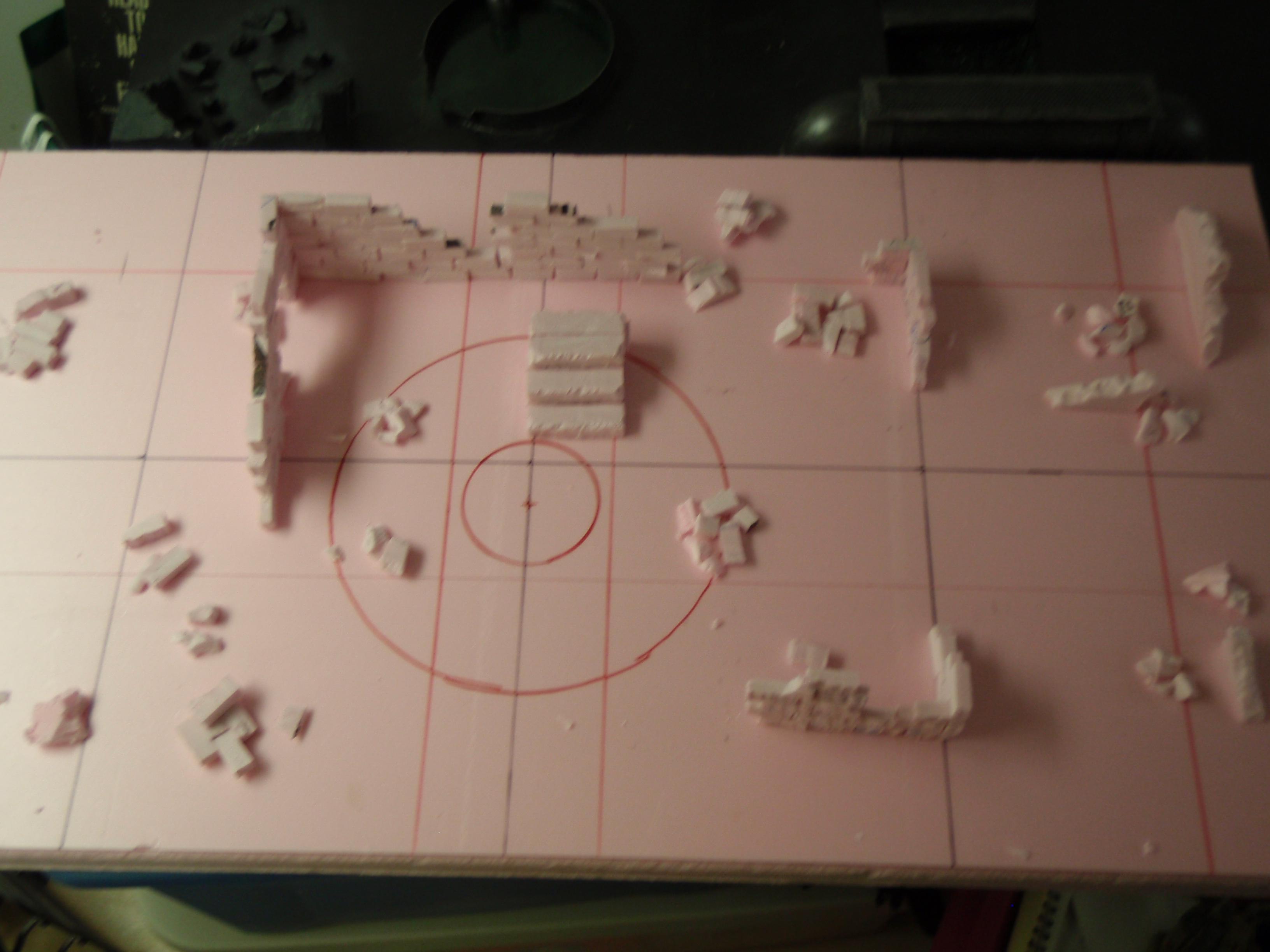 The layout: wide open with a few obscuring and difficult terrain features
