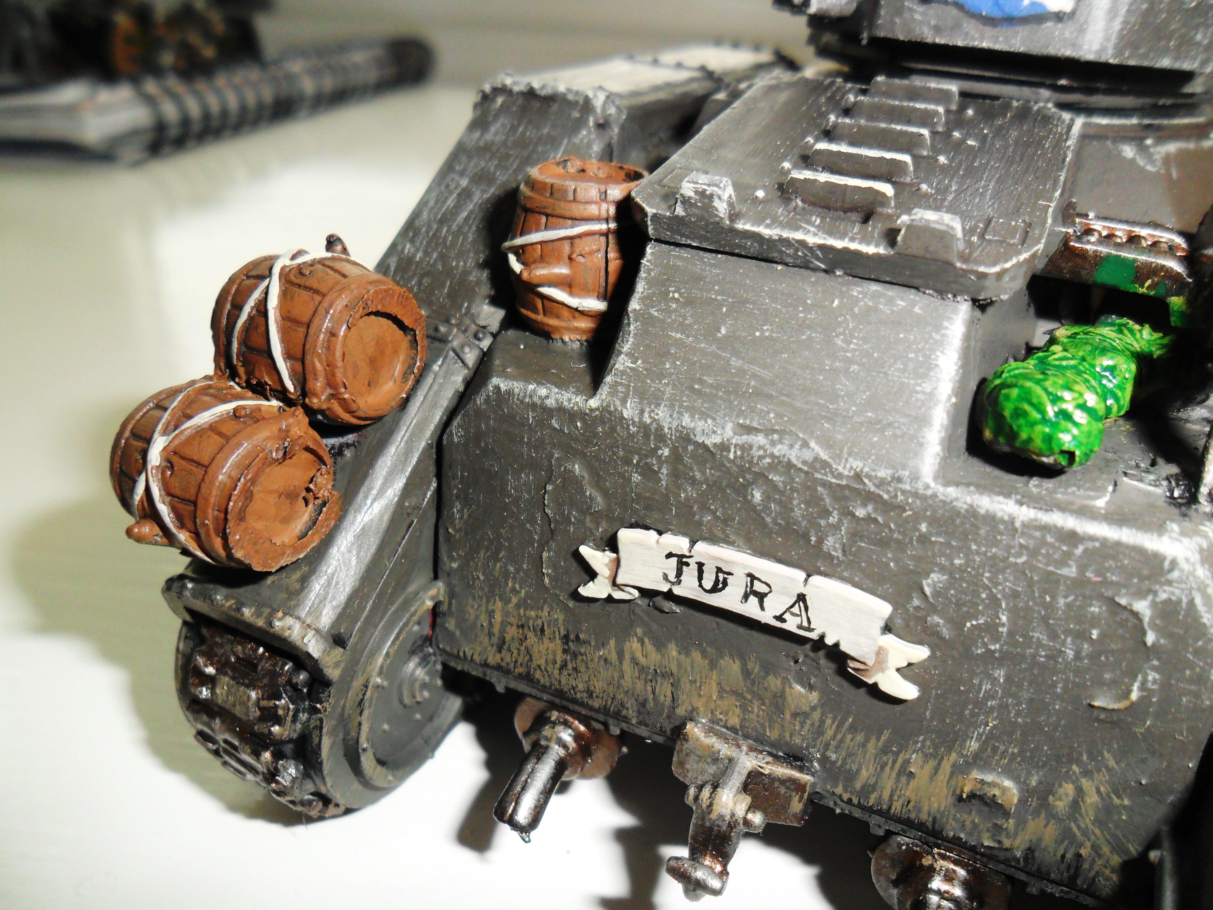 Whiskey barrels for thirsty guardsmen, plus the name of the tank is a whiskey too