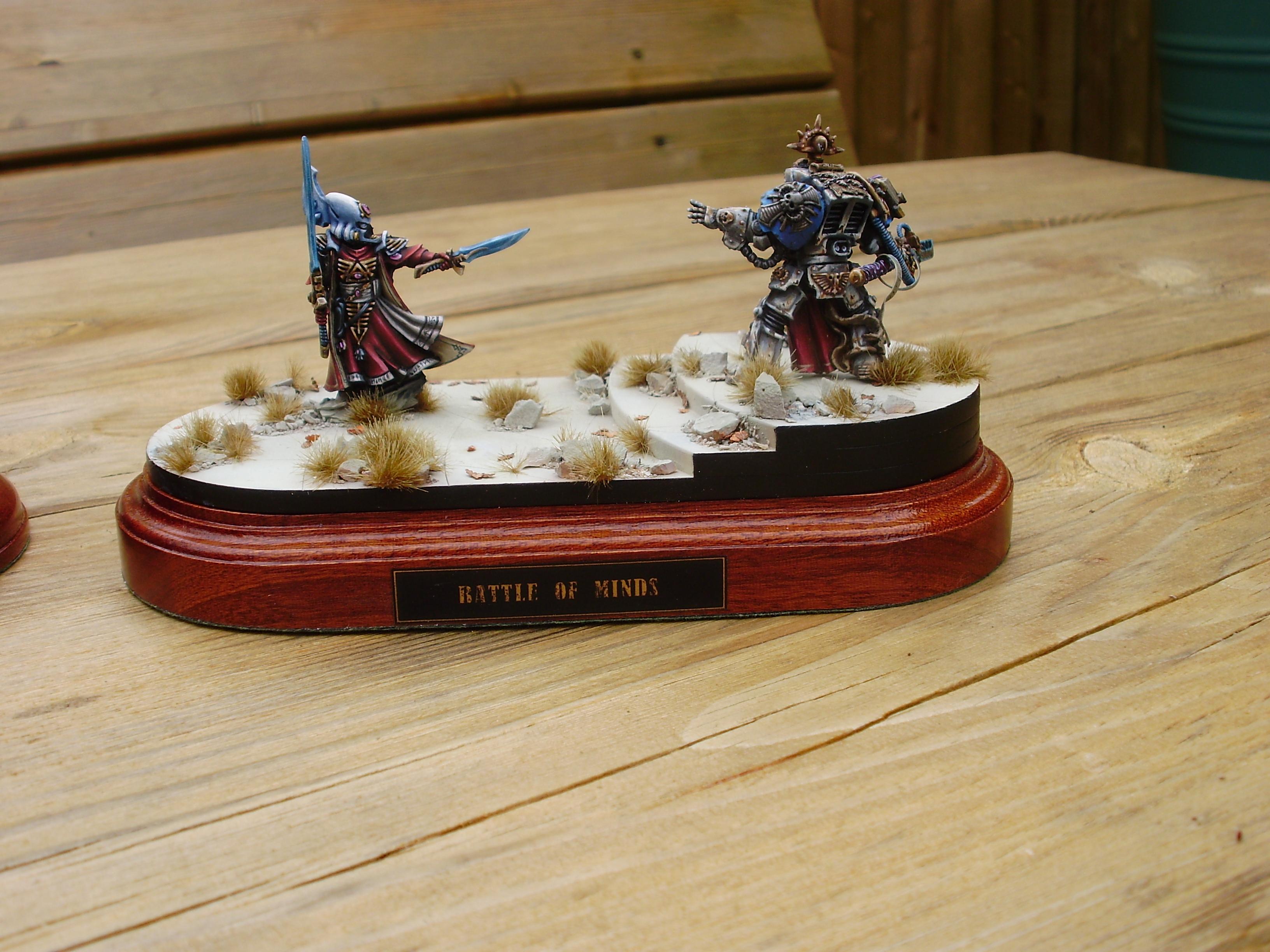 Duel, Eldar, Farseer, Golden Demon, Librarian, Space Marines, Warhammer 40,000