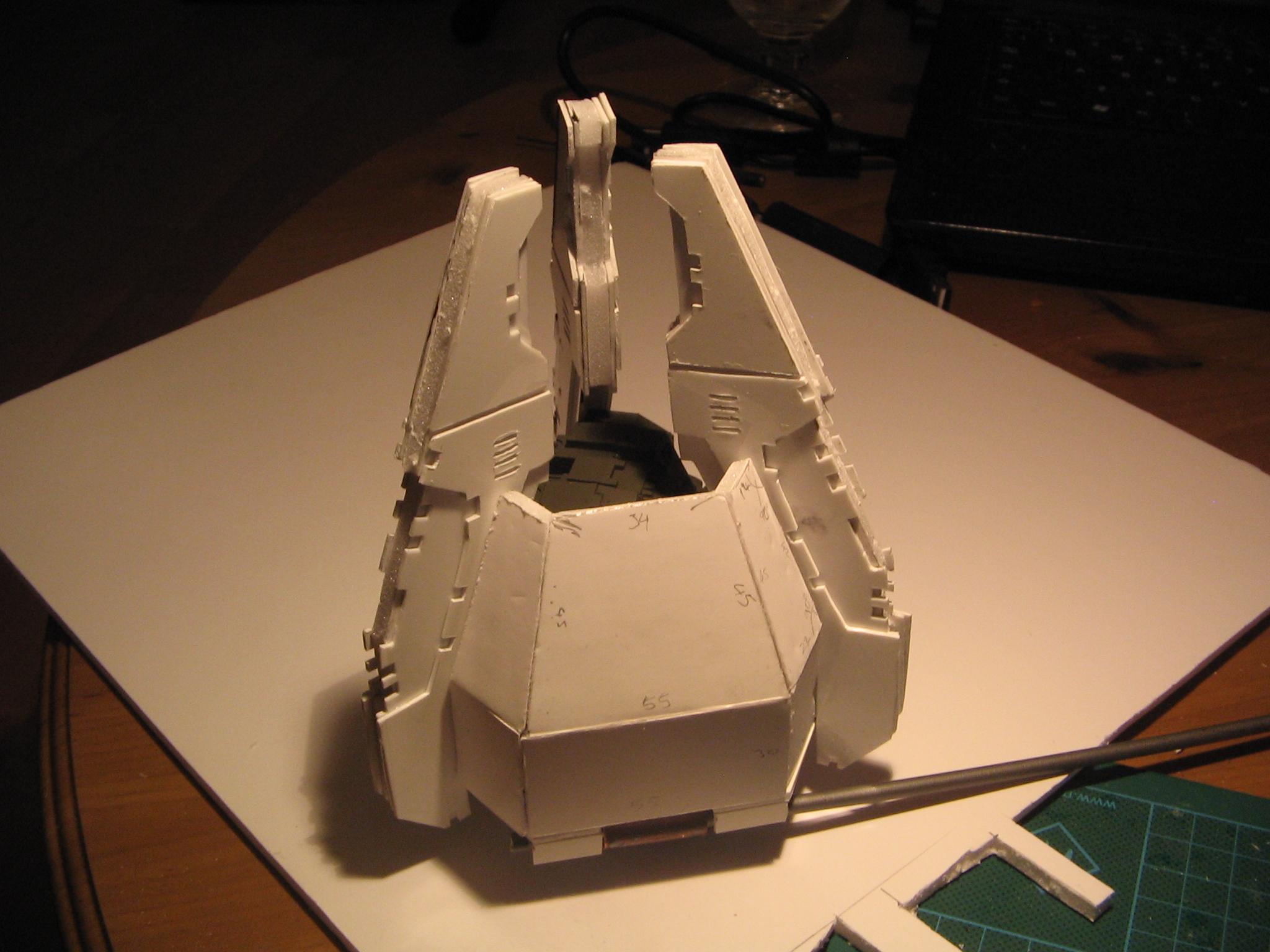 Drop Pod, Foam Core, Paper, Plasticard, Scratch Build, Space Marines