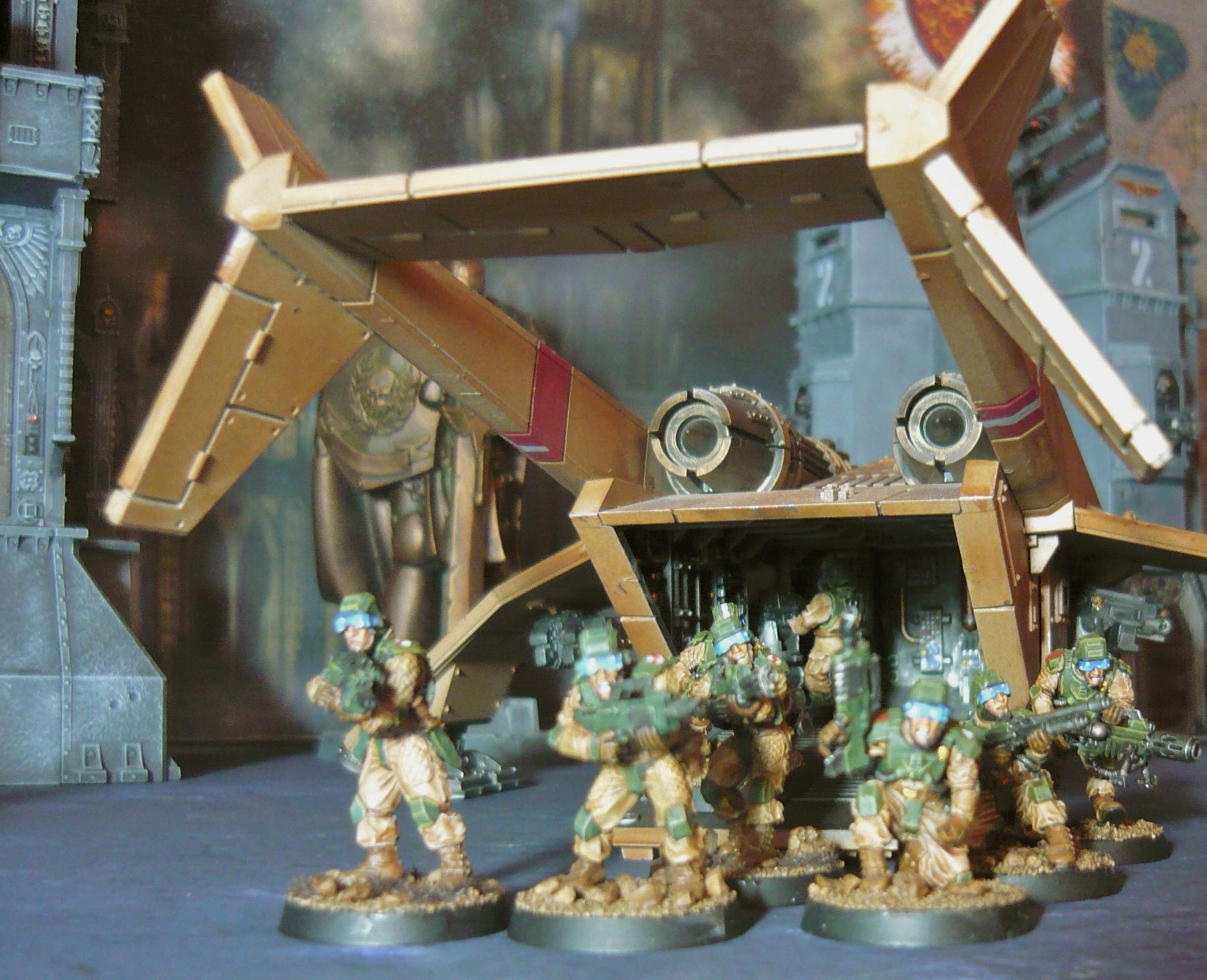Buildings, Elysian, Elysian Drop Troops, Elysians, Guardsmen, Imperial Guard, Lasgun, Terrain, Valkyrie, Vendetta, Warhammer 40,000