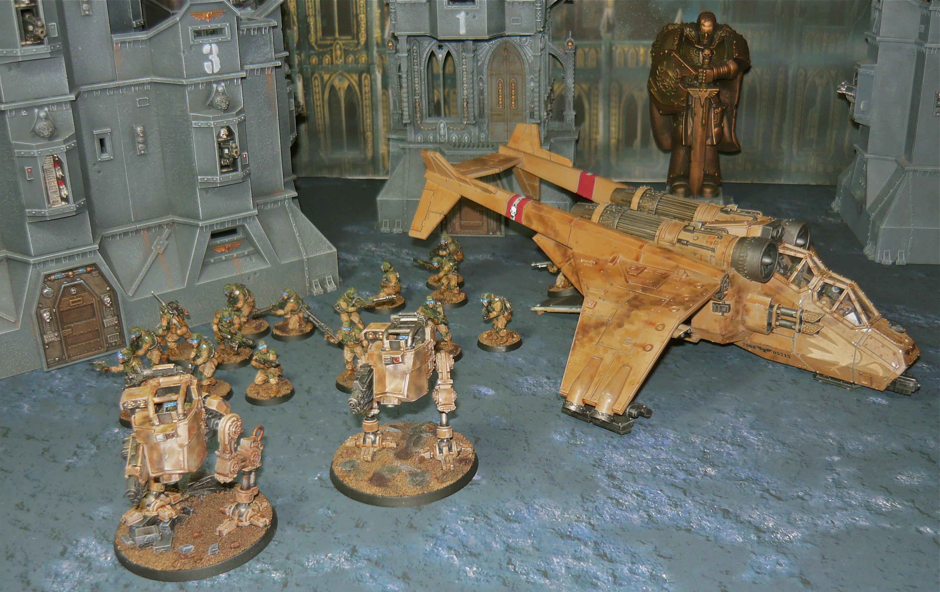 Buildings, Drop Sentinel, Elysian, Imperial Guard, Terrain, Valkyrie, Vendetta