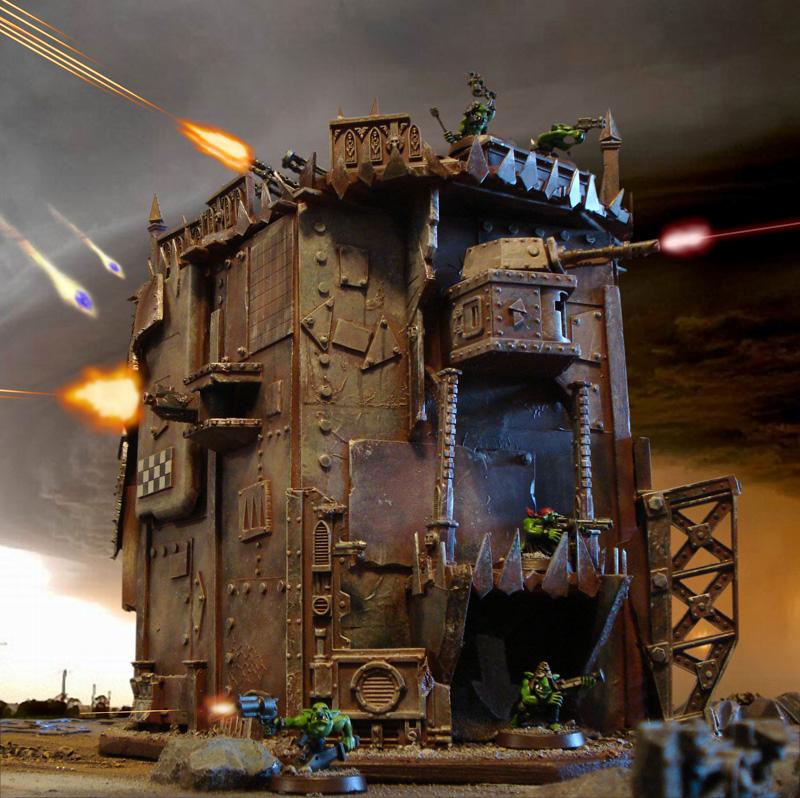 Bastion, Conversion, Grunts, Masterclass, Nob, Orks, Photoshop, Pro Painted, Terrian