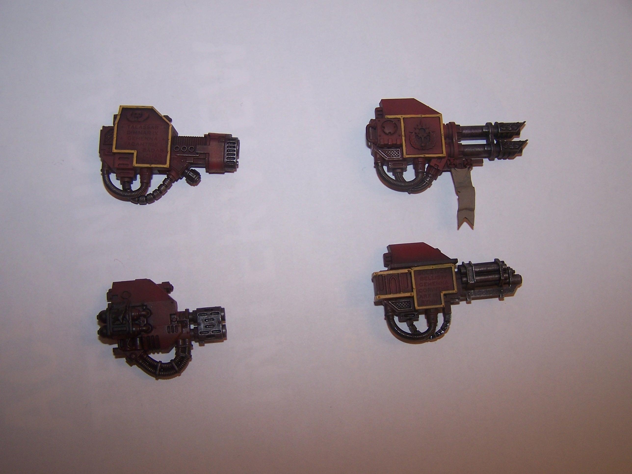 Base colours for the various weapons