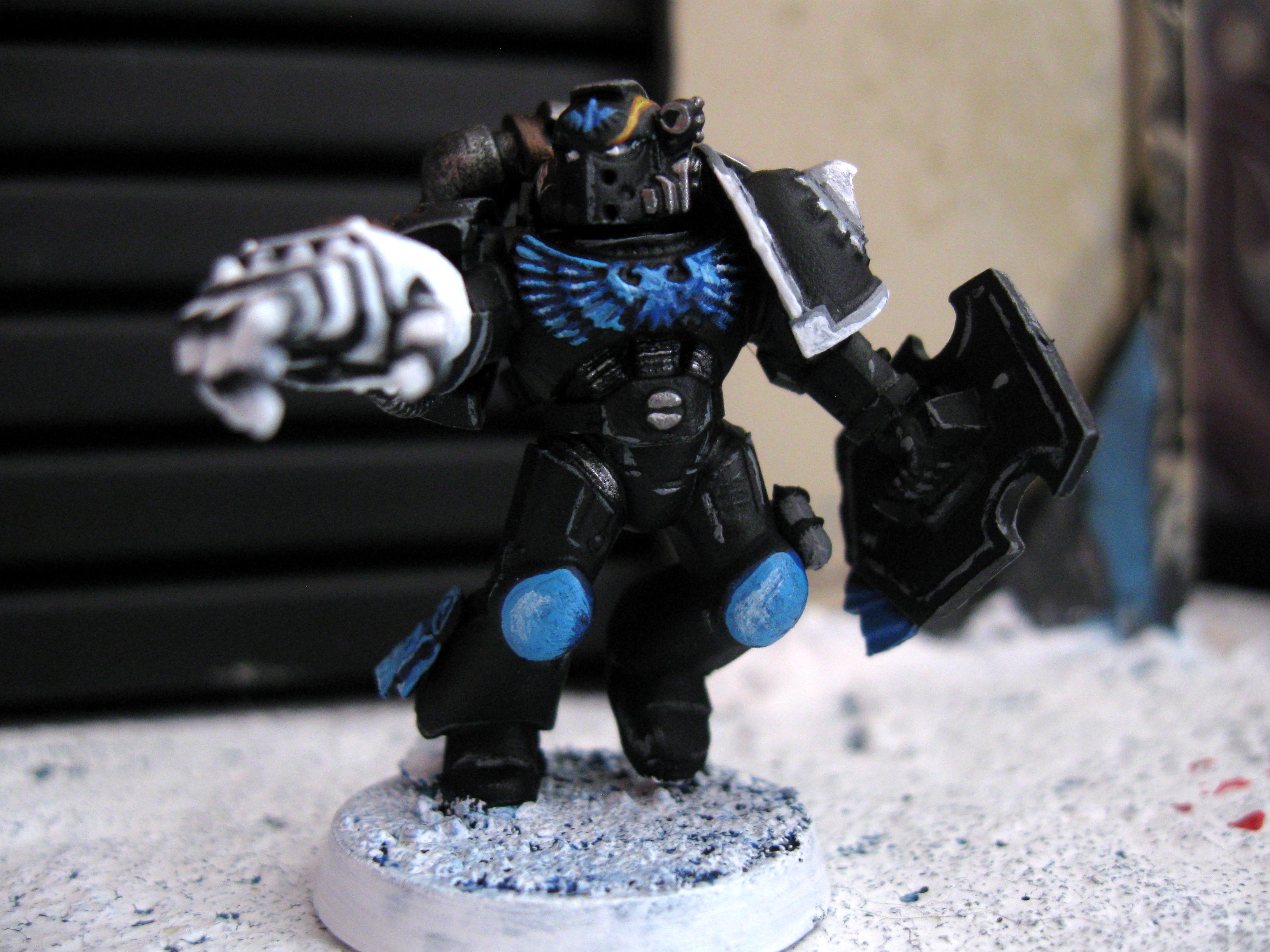 Assault Marines, Combat Shield, Ice Angel, Ice Base., Space Marines, Warhammer 40,000
