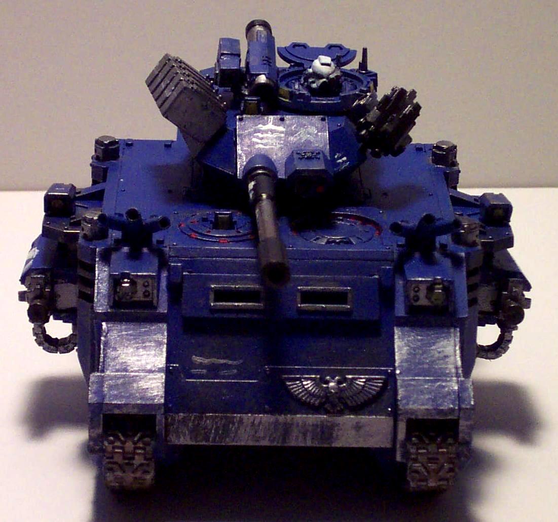 Space Marines, predator with las cannon cells on side for some reason