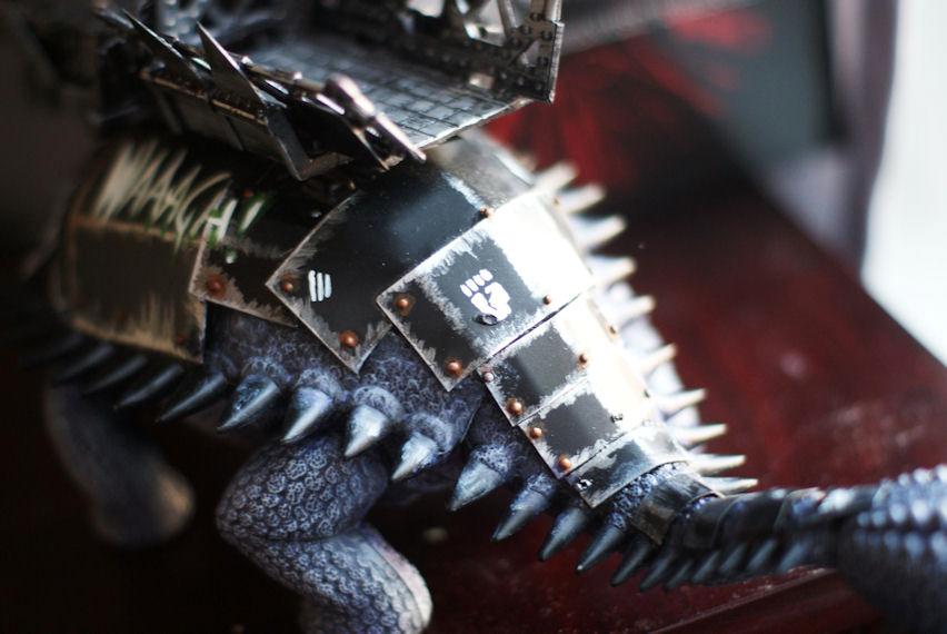 Orks, Dis shows dat itz my boss's ride. Also, I'm thinking of counting the tail as a wrecking ball, its quite big and spiky