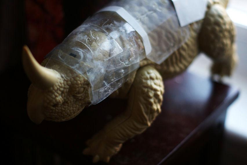 Also, this big bugger. He's about 9 inches long. With a howdah he'll be perfect for a bigger squiggoth for Apoc. I have another 2 of these dinos