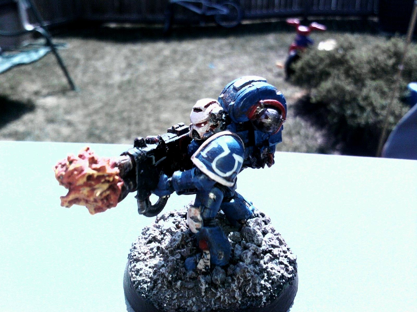 Heavy Flamer, Space Marines, Sternguard, Ultramarines, Veteran