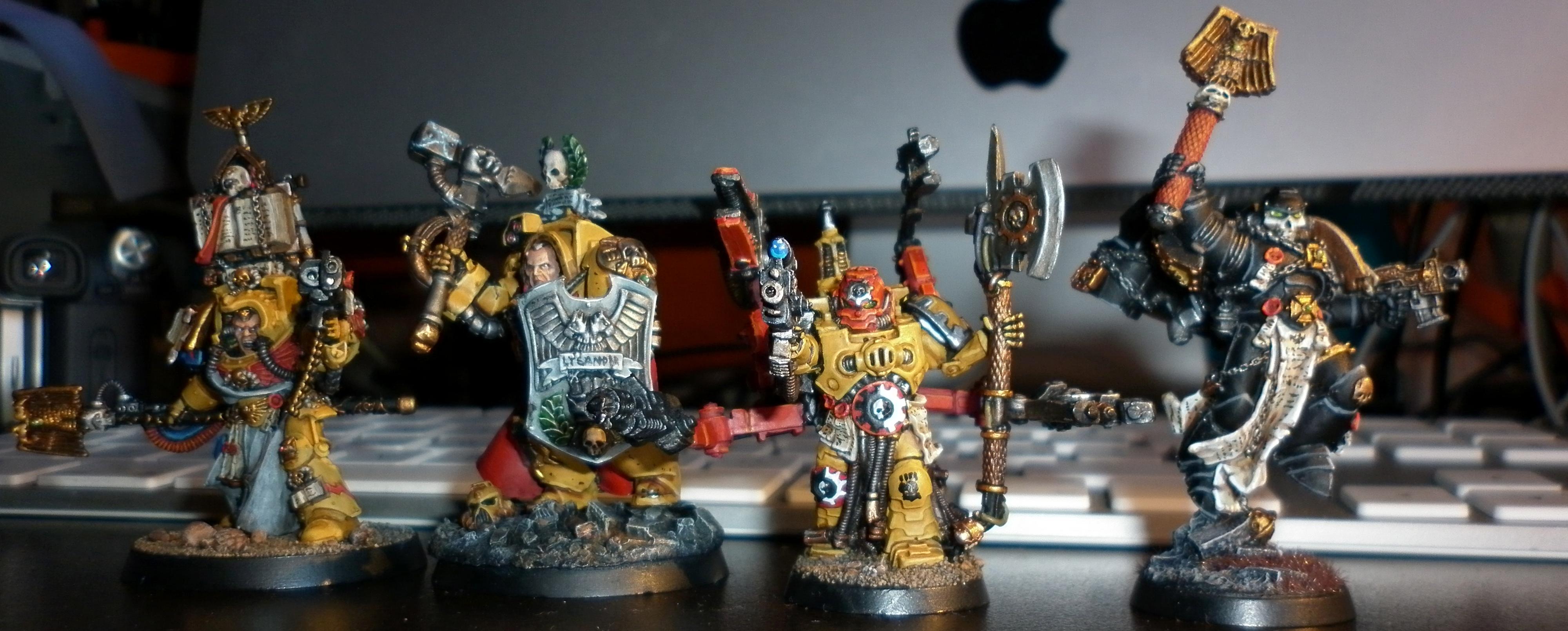 Chaplain, Imperial Fists, Librarian, Lysander, Space Marines, Techmarine, Terminator Armor, Warhammer 40,000