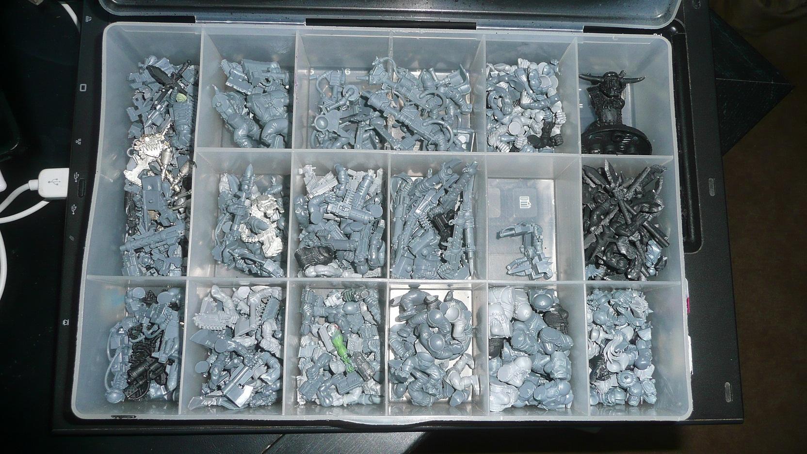 Conversion, Orks, My ork boy/nob tacklebox! This is AFTER making my whole army, it was full to bursting before!