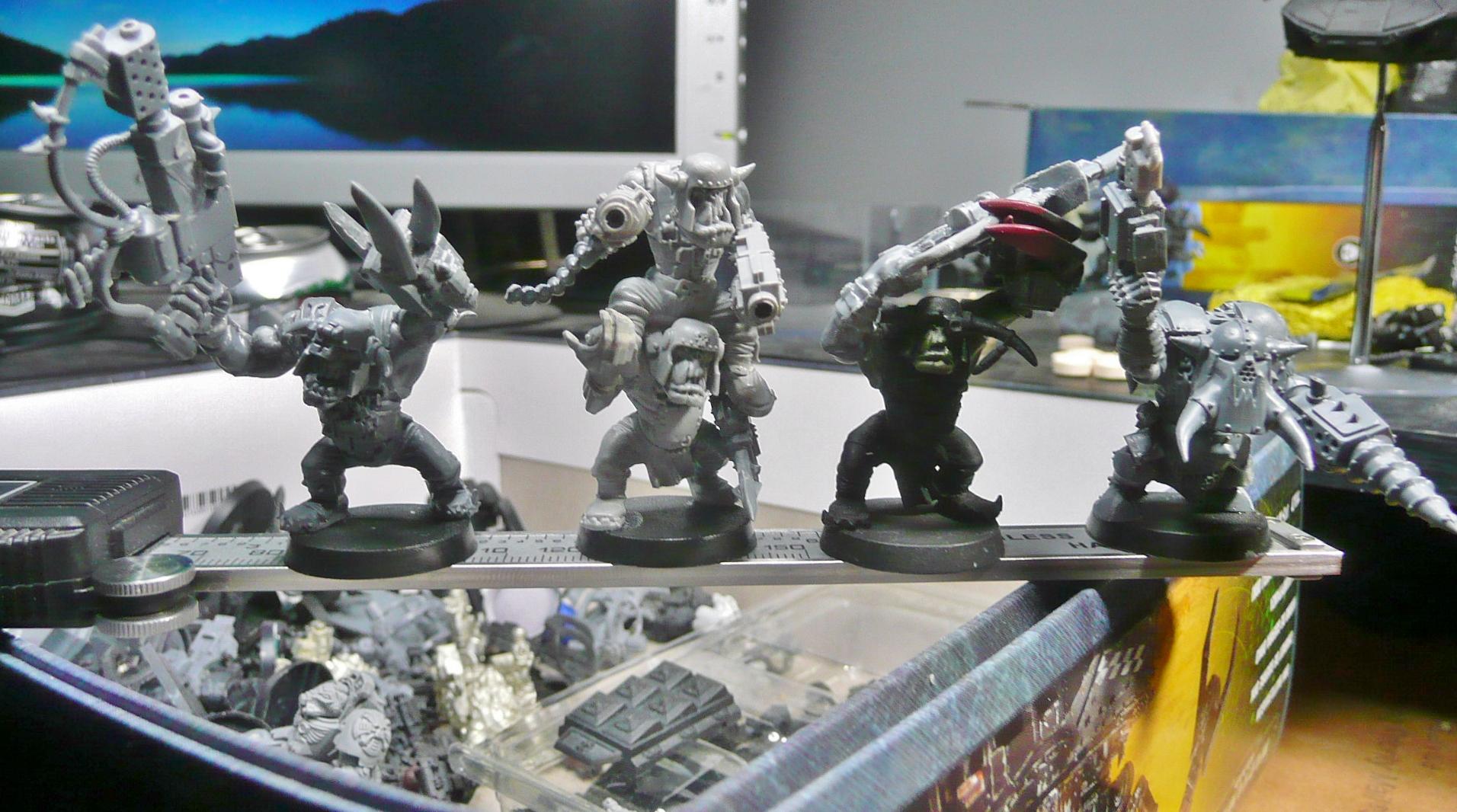 Conversion, Orks, Some of my nobs: 4 PKs, 1 Skorcha, 1 Twin Shoota, 1 Rokkit, 1 Skorcha + Armor