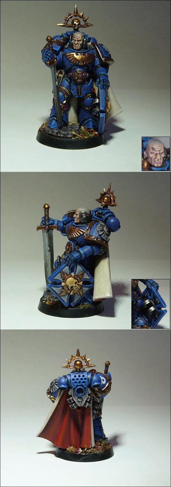 Artificer Armour, Captain, Iron Halo, Relic Blade, Space Marines, Storm Shield, Ultramarines