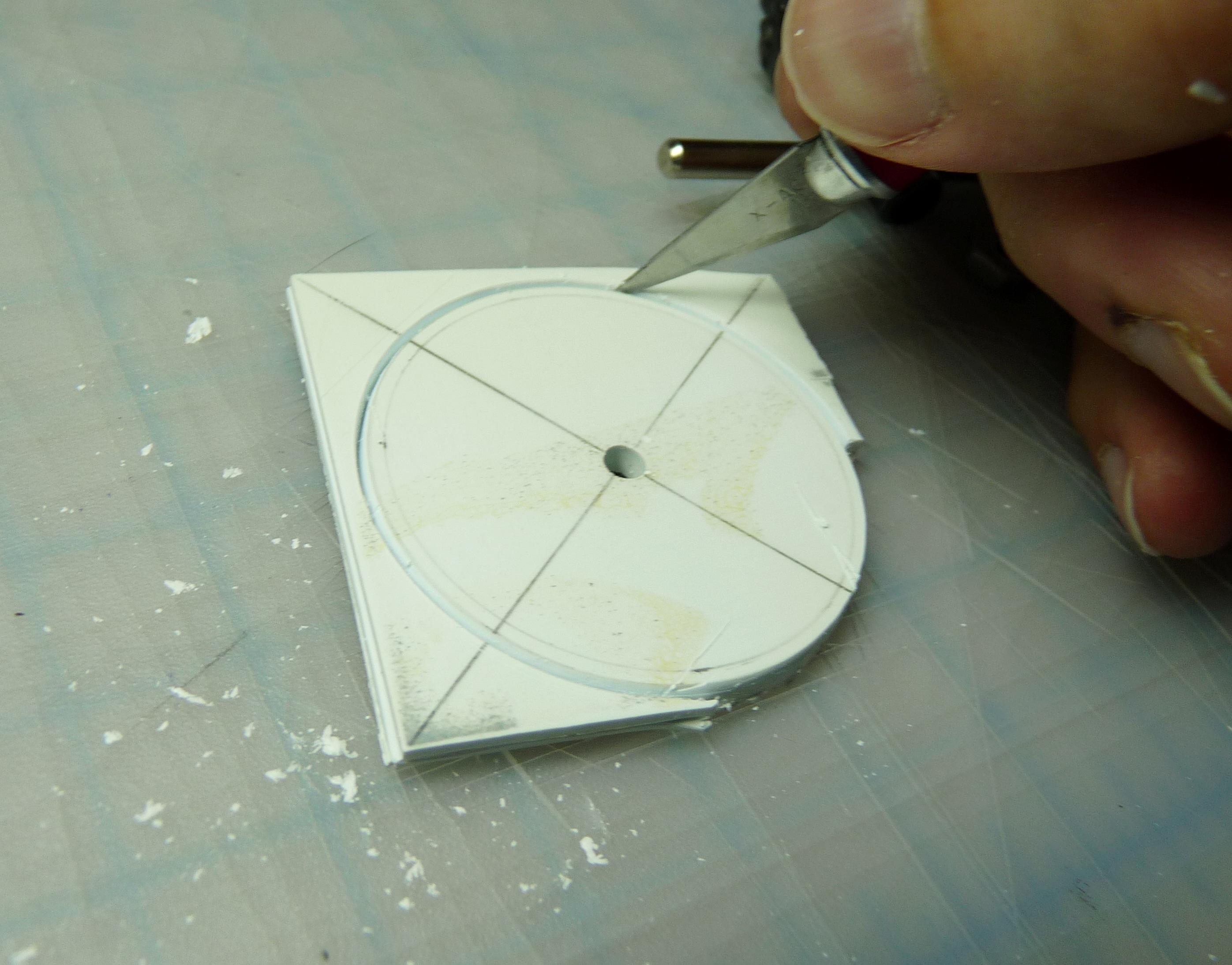 Base, Styrene, scribing out circle