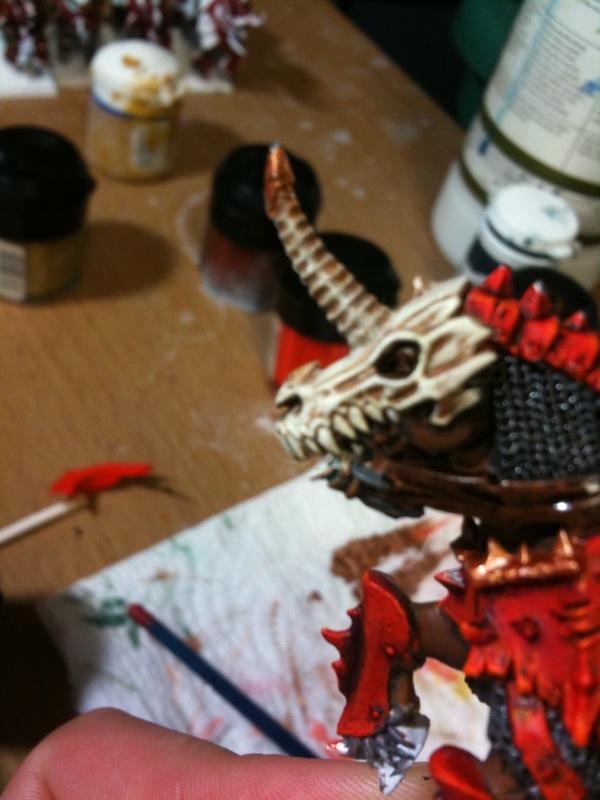 Finished off with blending bleach bone then highligh of white ( watered down) think menoth white p3