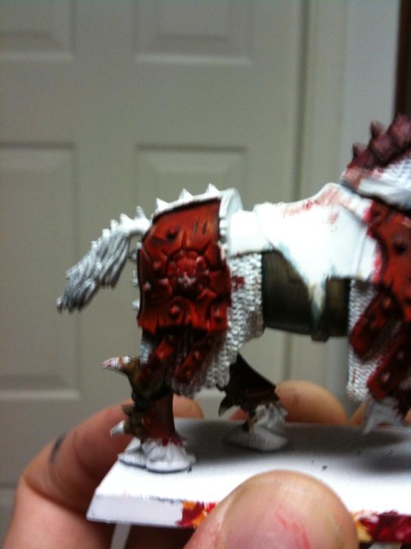 M. red blended with red gore to blood red