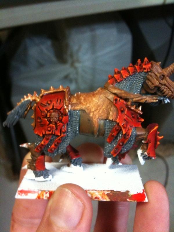 Finaly finishing touches with blazing orange and a lil of sunburst yellow for the edges.  Based the head with.. C. brown